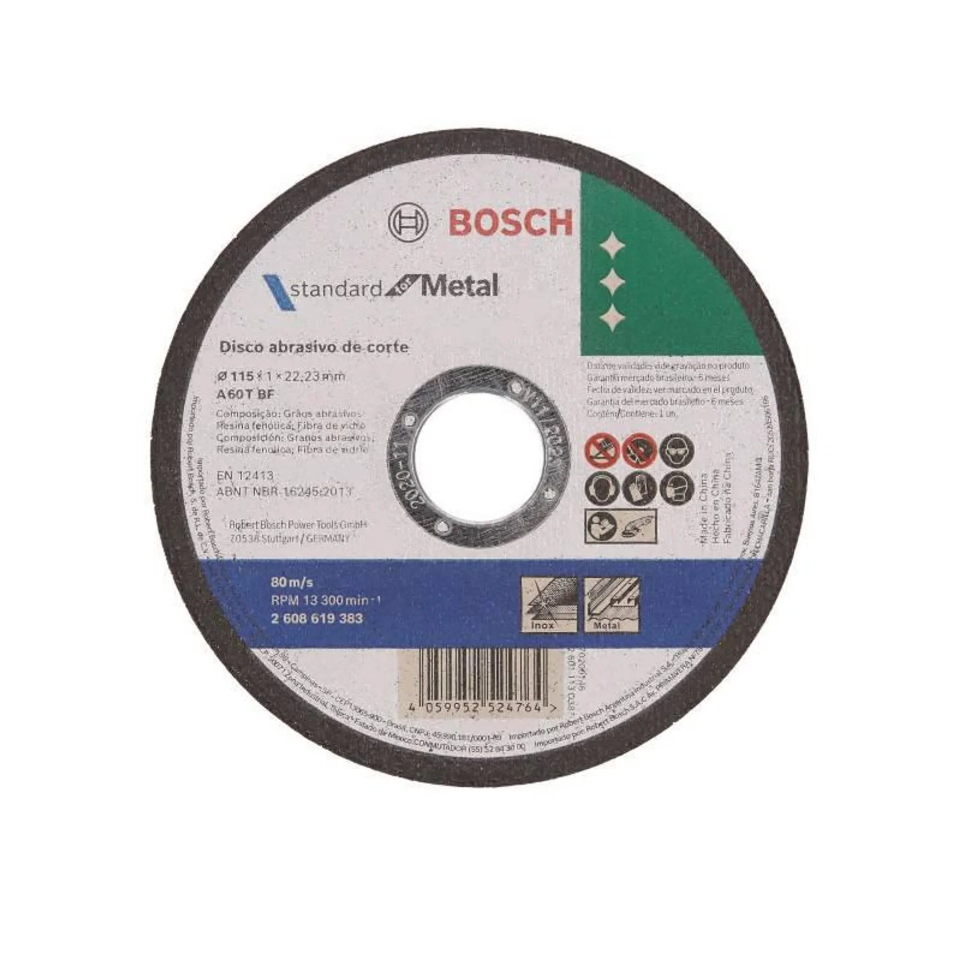 Disco de Corte Bosch Standard Para Metal 115x1.0mm