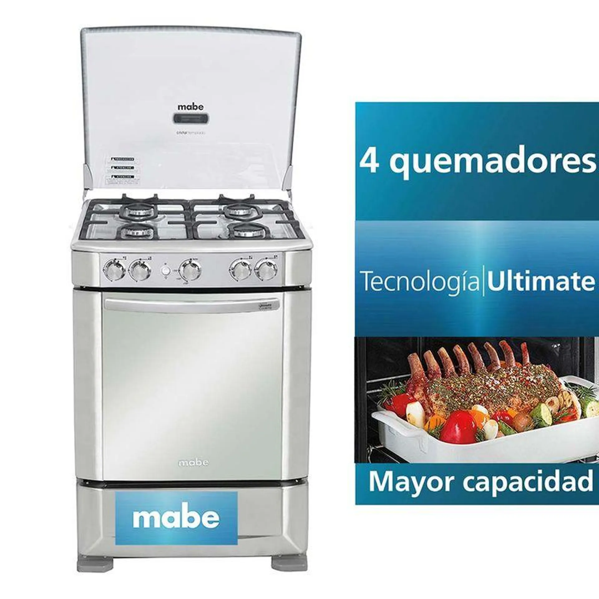 Cocina de Pie Mabe CMP6030FX0 4 Quemadores