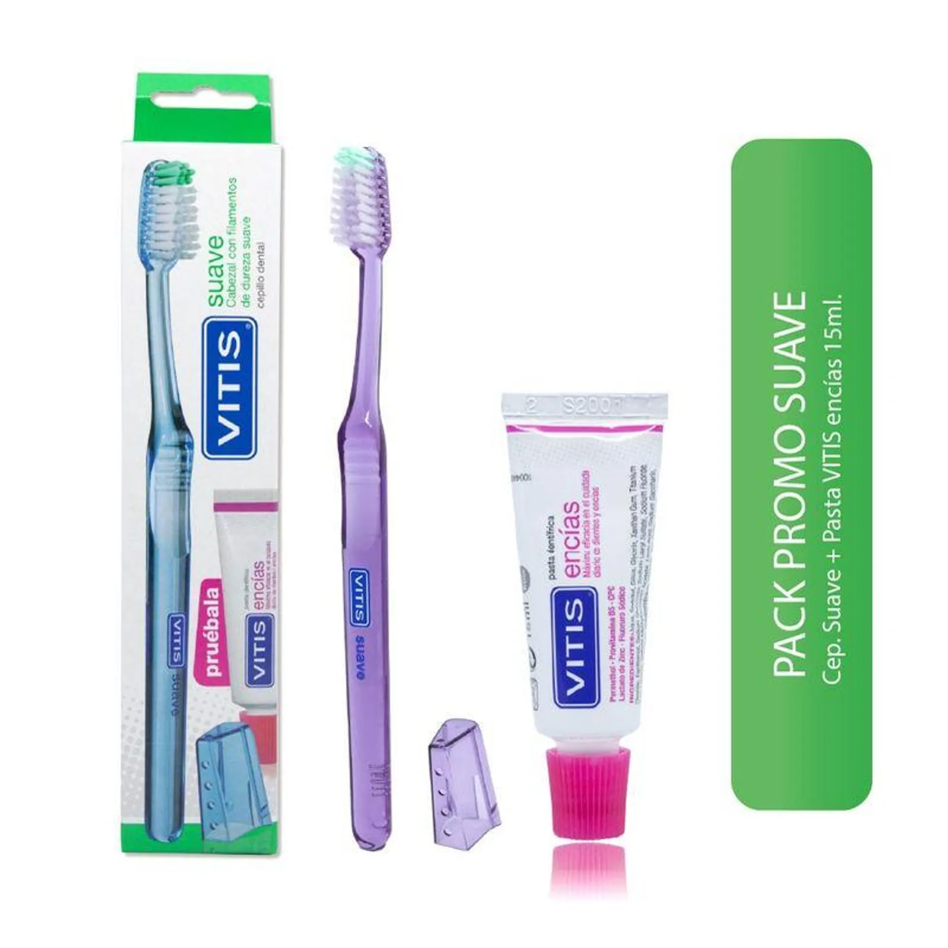 Vitis Encías Set Crema Dental 15 ml + Cepillo Dental Color Aleatorio