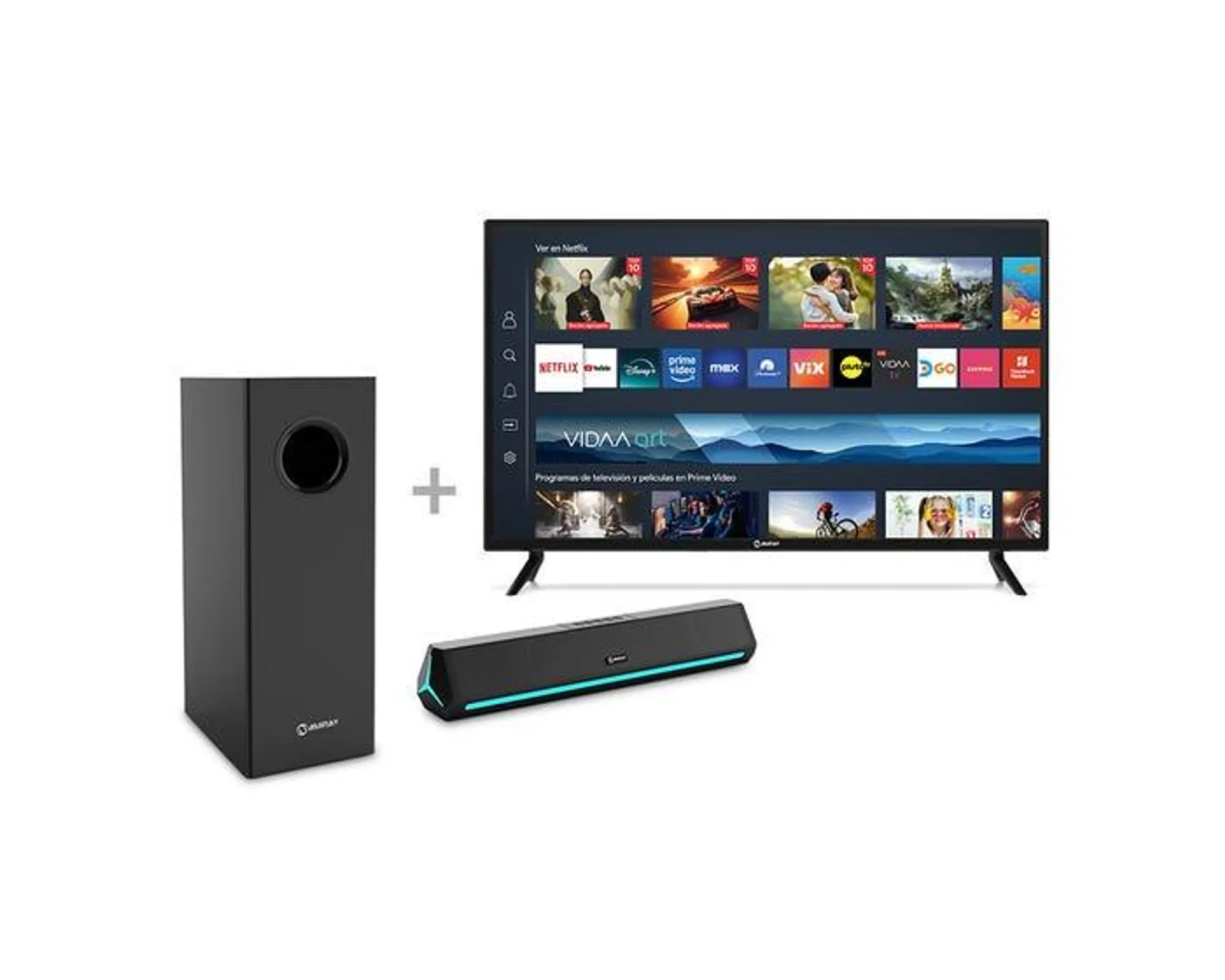 Televisor Miray LED HD Smart 32" MS32-E204 + Soundbar Miray SBM-S27R Bluetooth