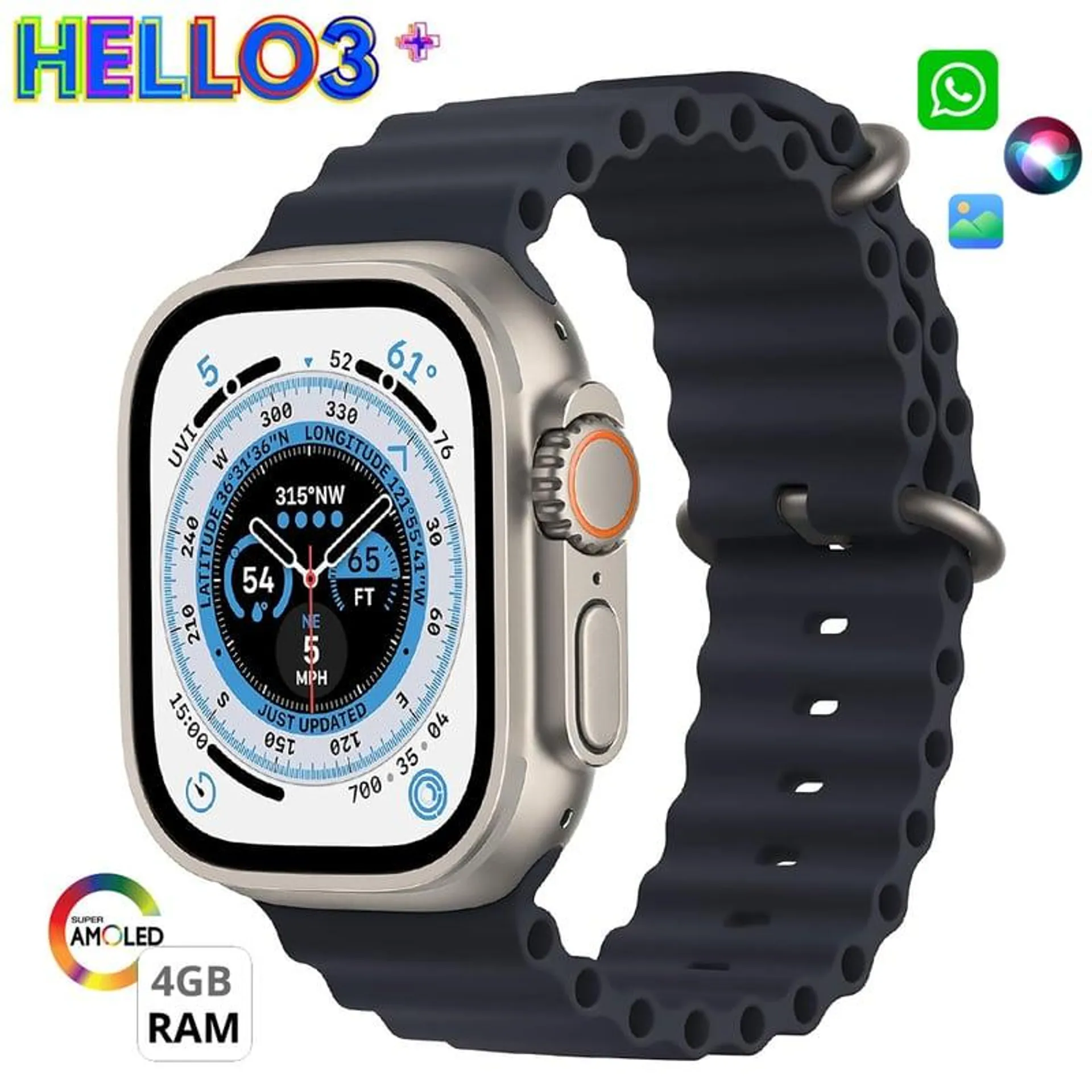 Hello 3 + Plus 4GB Reloj Inteligente Smartwatch Premium Bluetooth 5.3