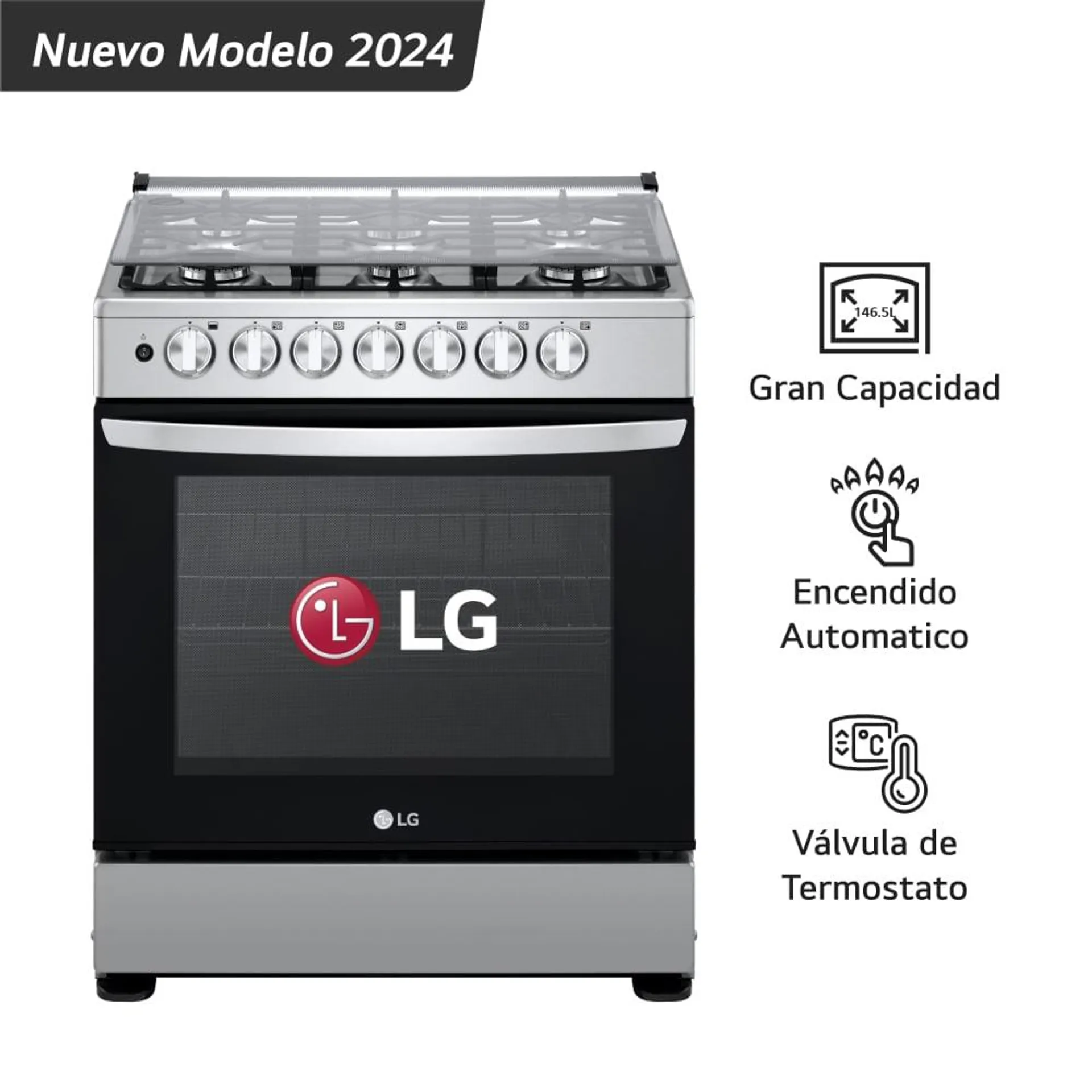 COCINA A GAS LG LRGZ5253S 6 HORNILLAS