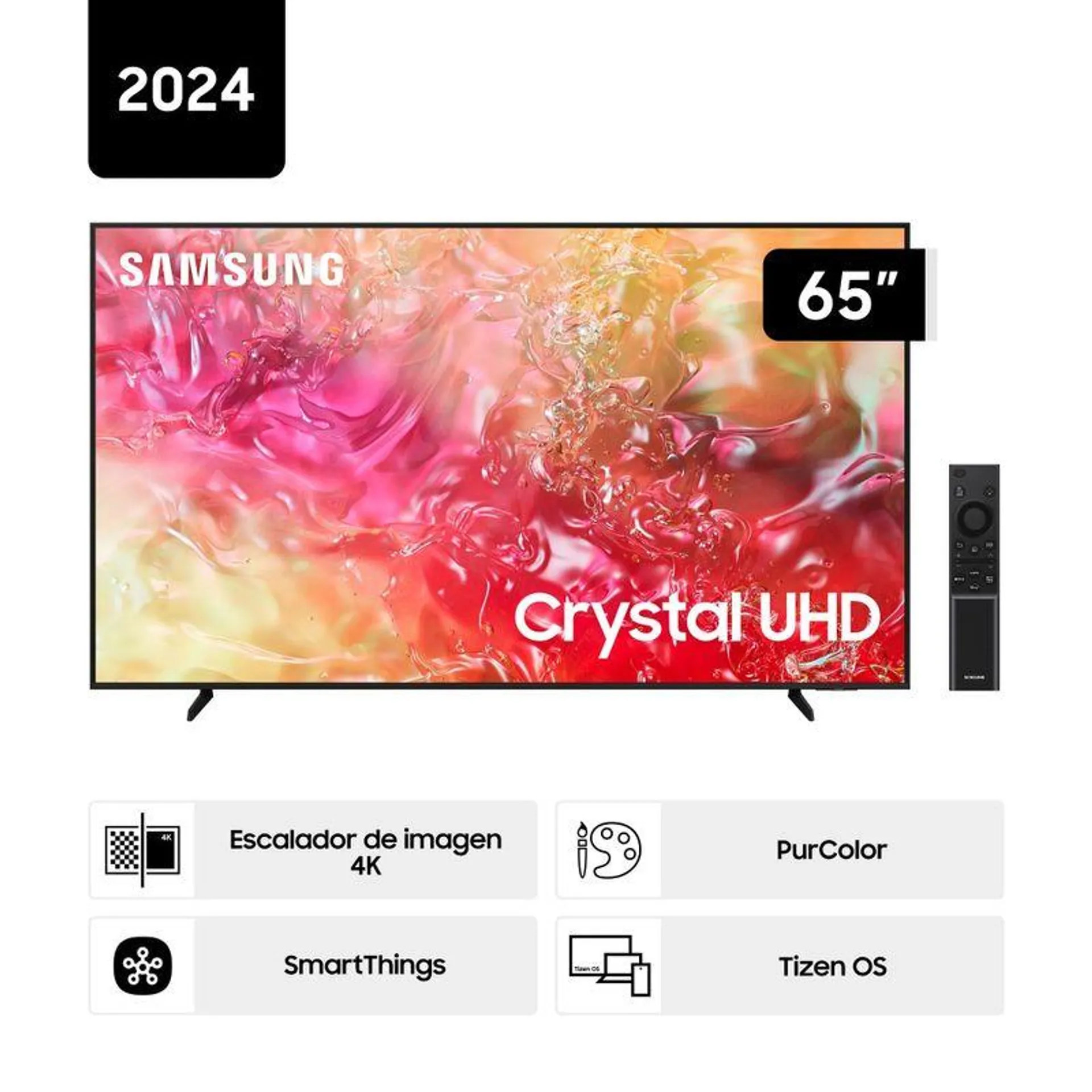 Smart TV 65 Samsung Crystal UHD DU7000 4K Tizen OS (2024)