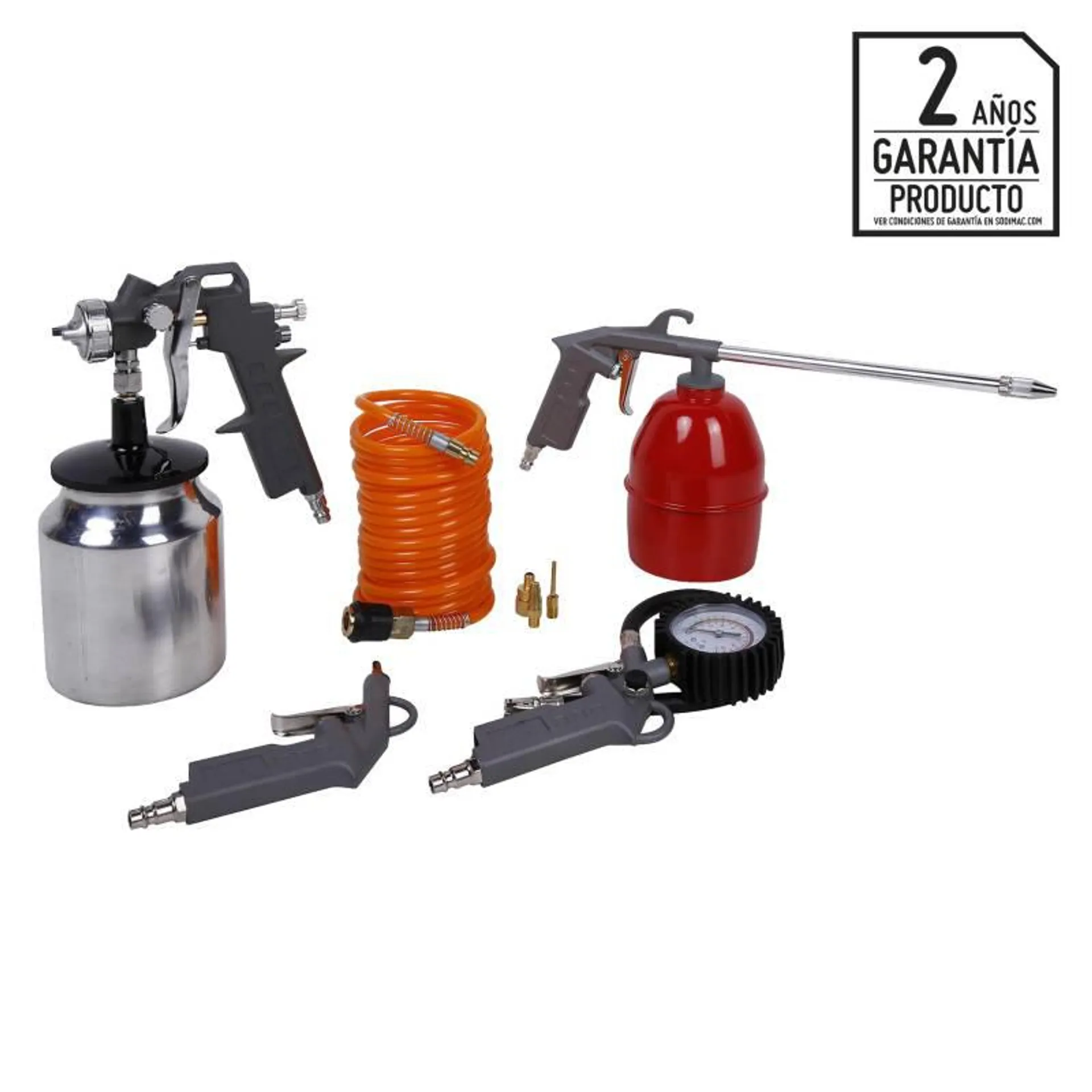 Kit Para Compresora 8 Piezas Bauker