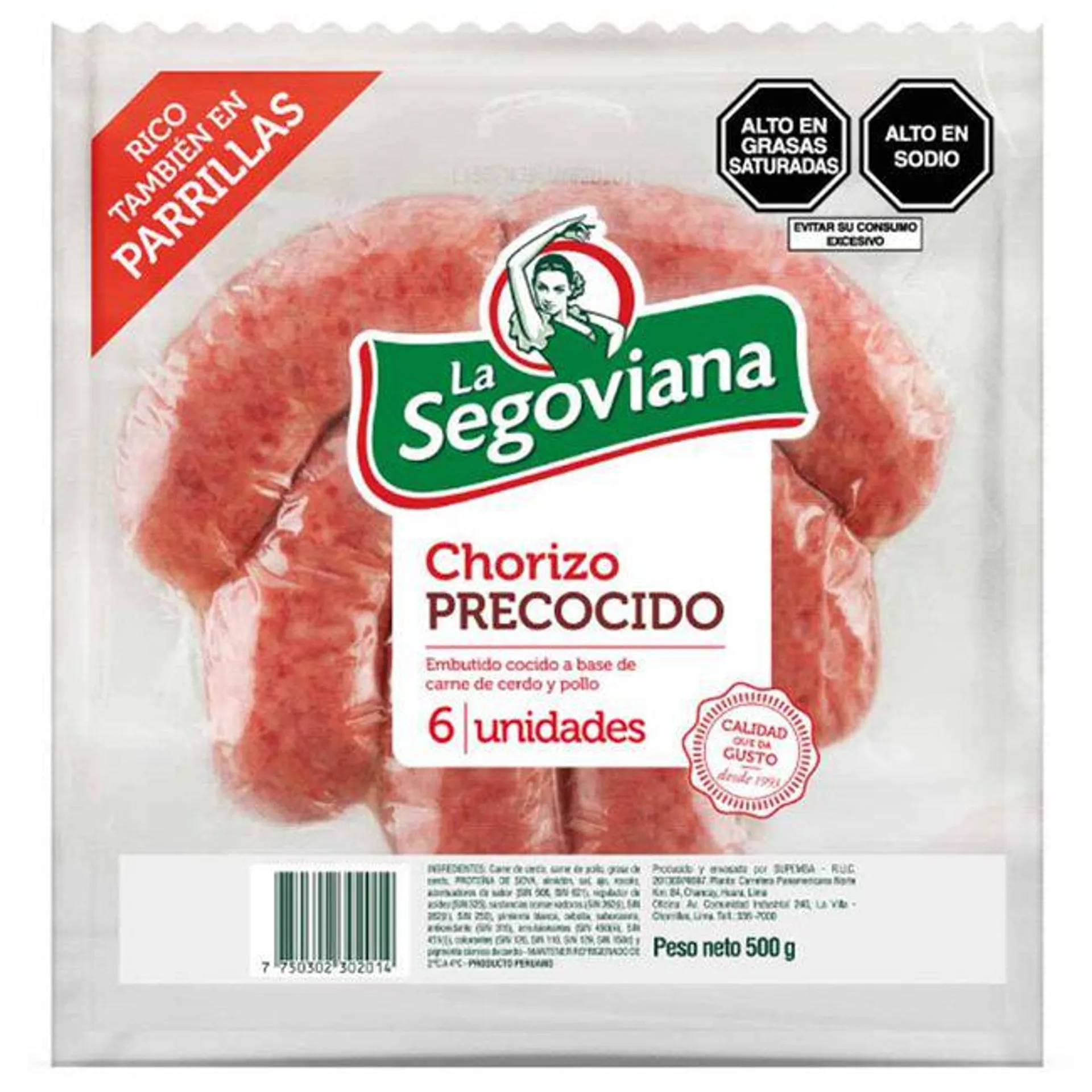 Chorizo Precocido LA SEGOVIANA Paquete 500g