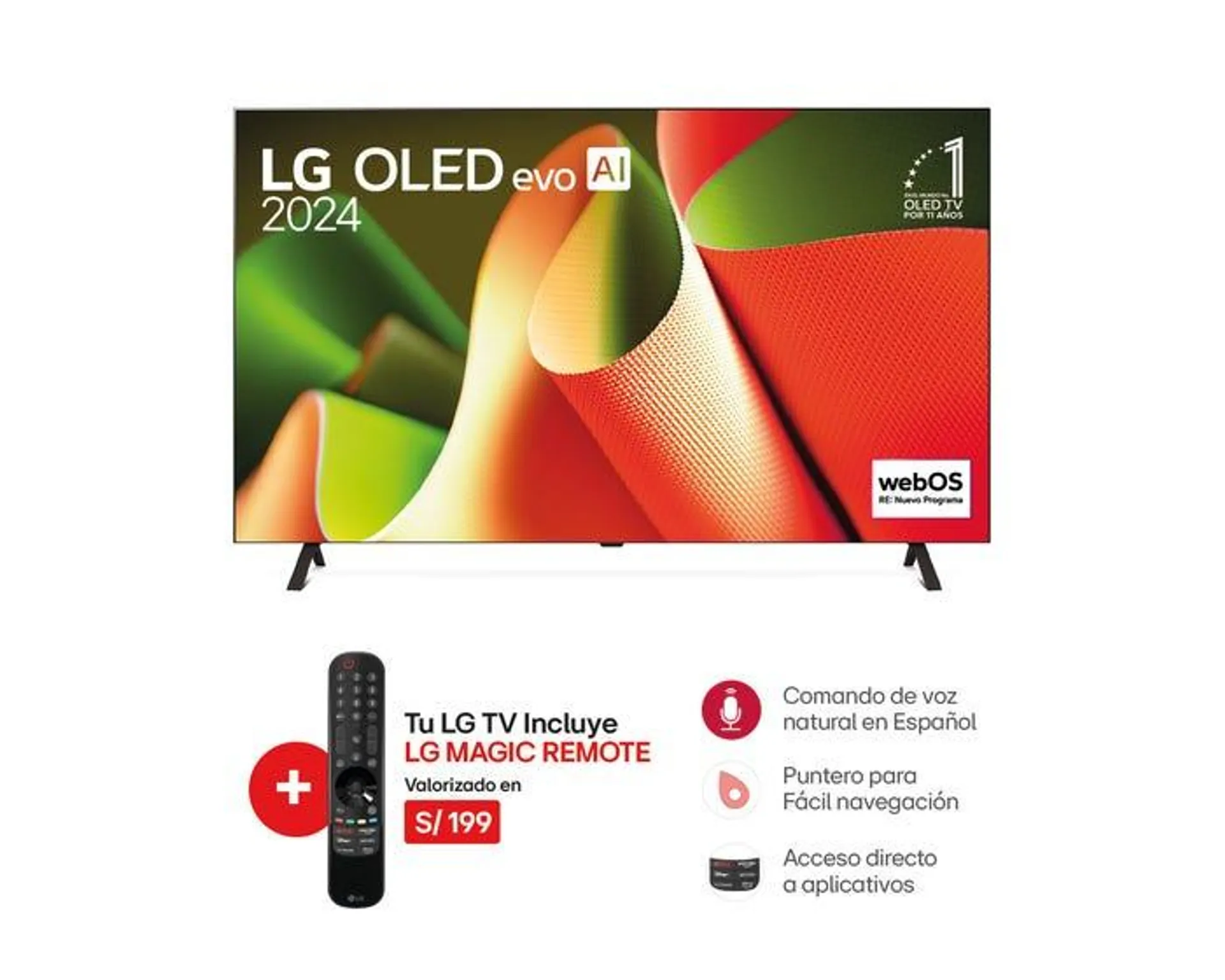 Televisor LG Smart TV 65" OLED 4K UHD OLED65B4PSA