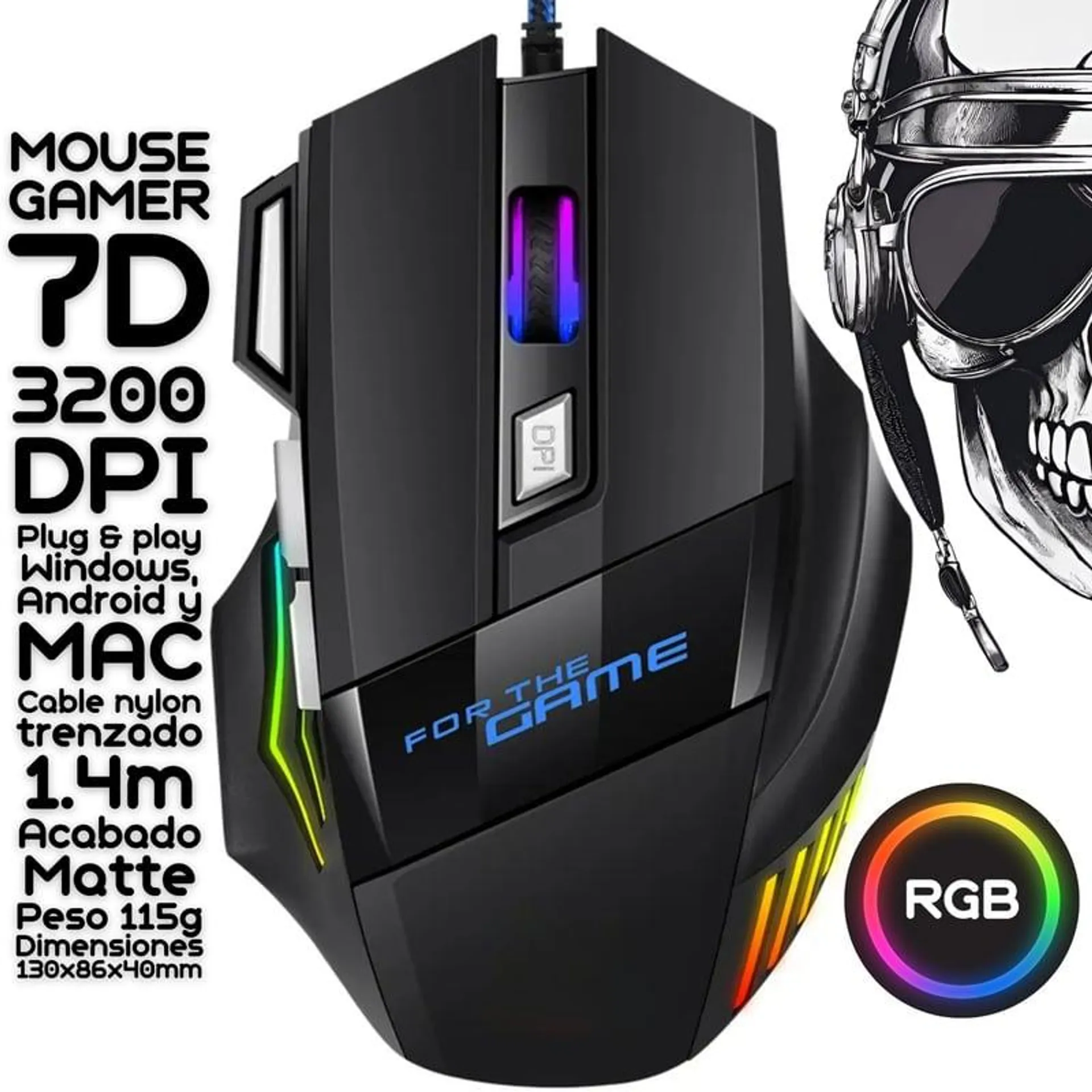 Mouse Gamer 7D 3200 DPI LED RGB for STUDY WORK & GAMING!