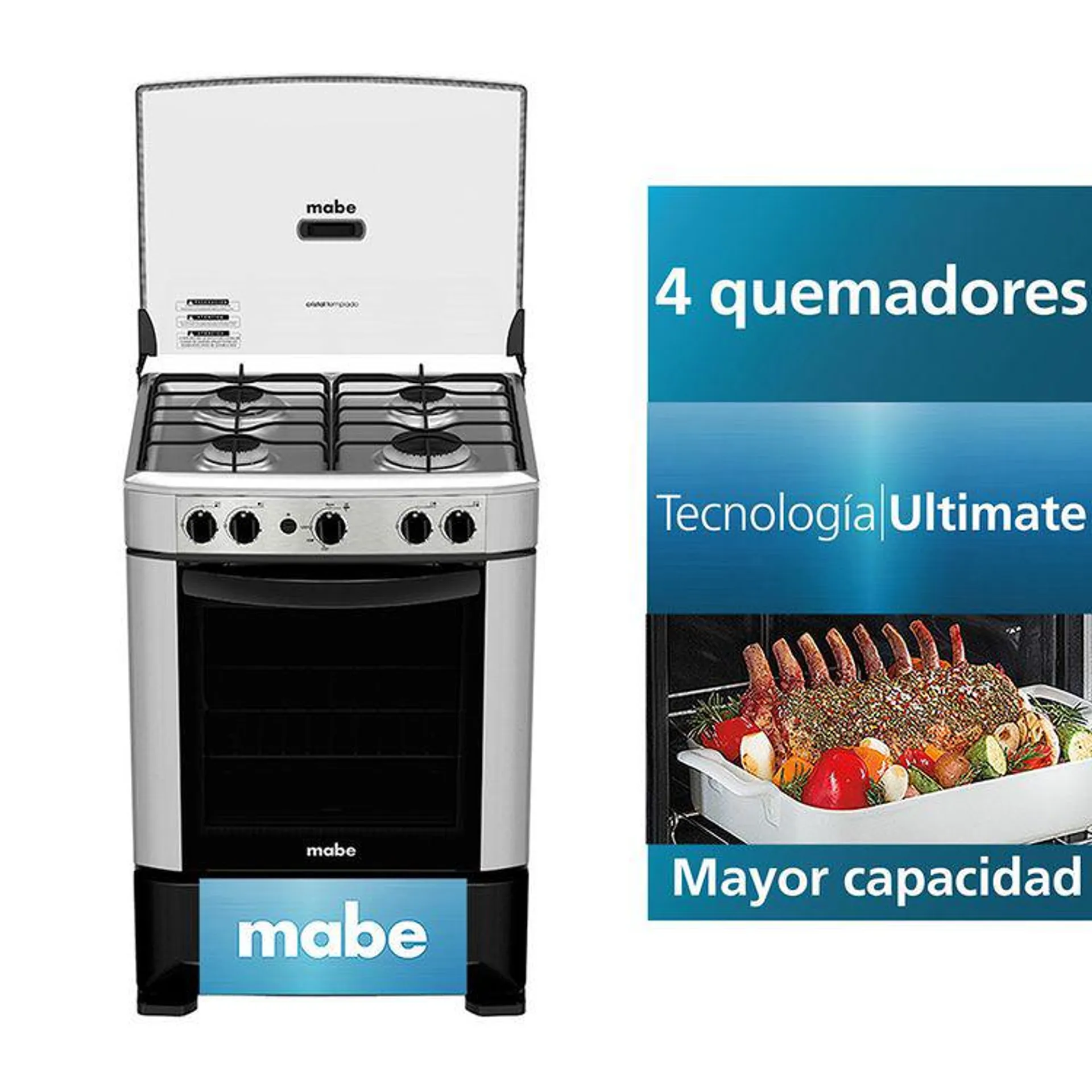 Cocina de Pie Mabe CMP6014AG0 4 Quemadores Grafito