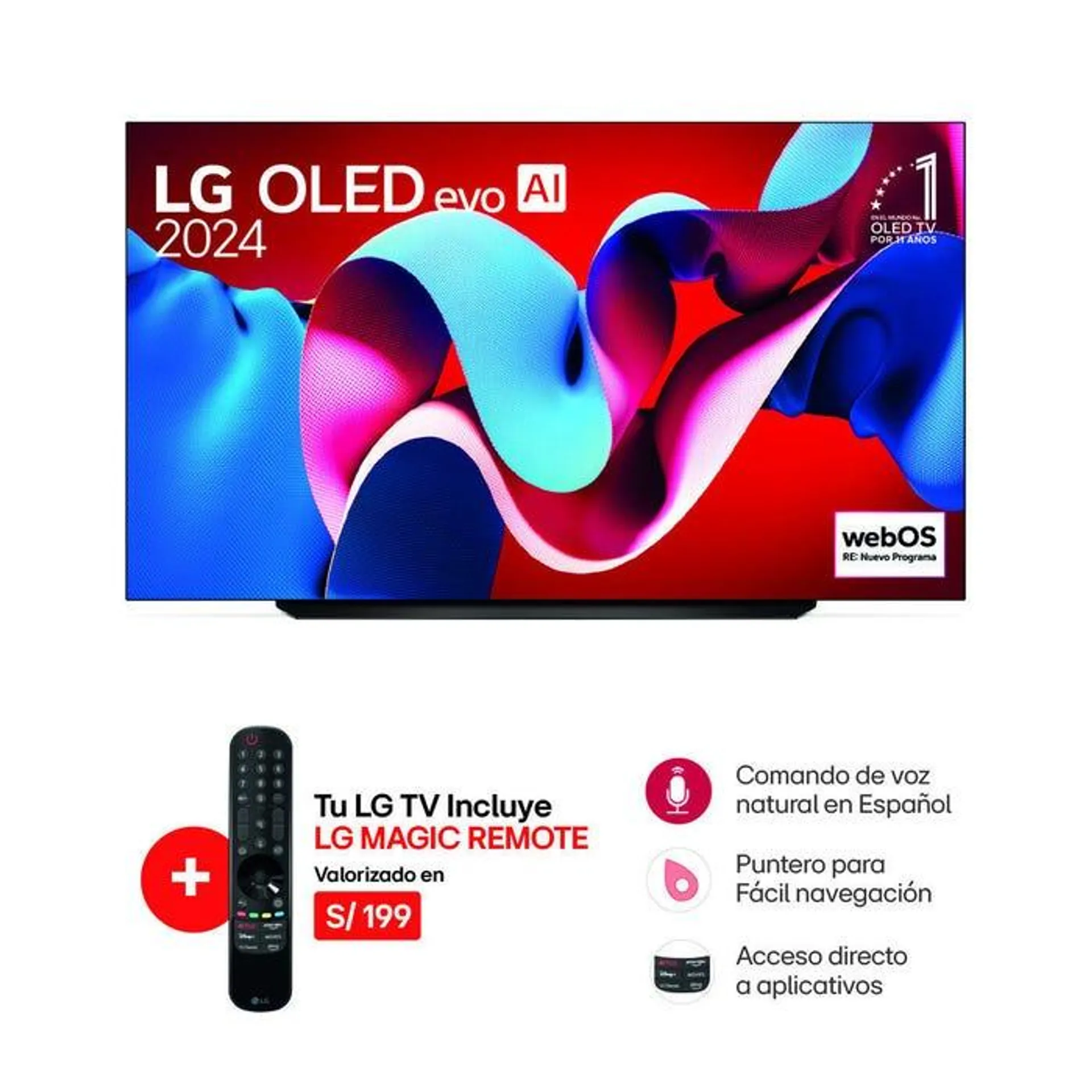 TV LG 83" OLED Evo 4K Ultra HD Smart ThinQ AI OLED83C4PSA (2024)