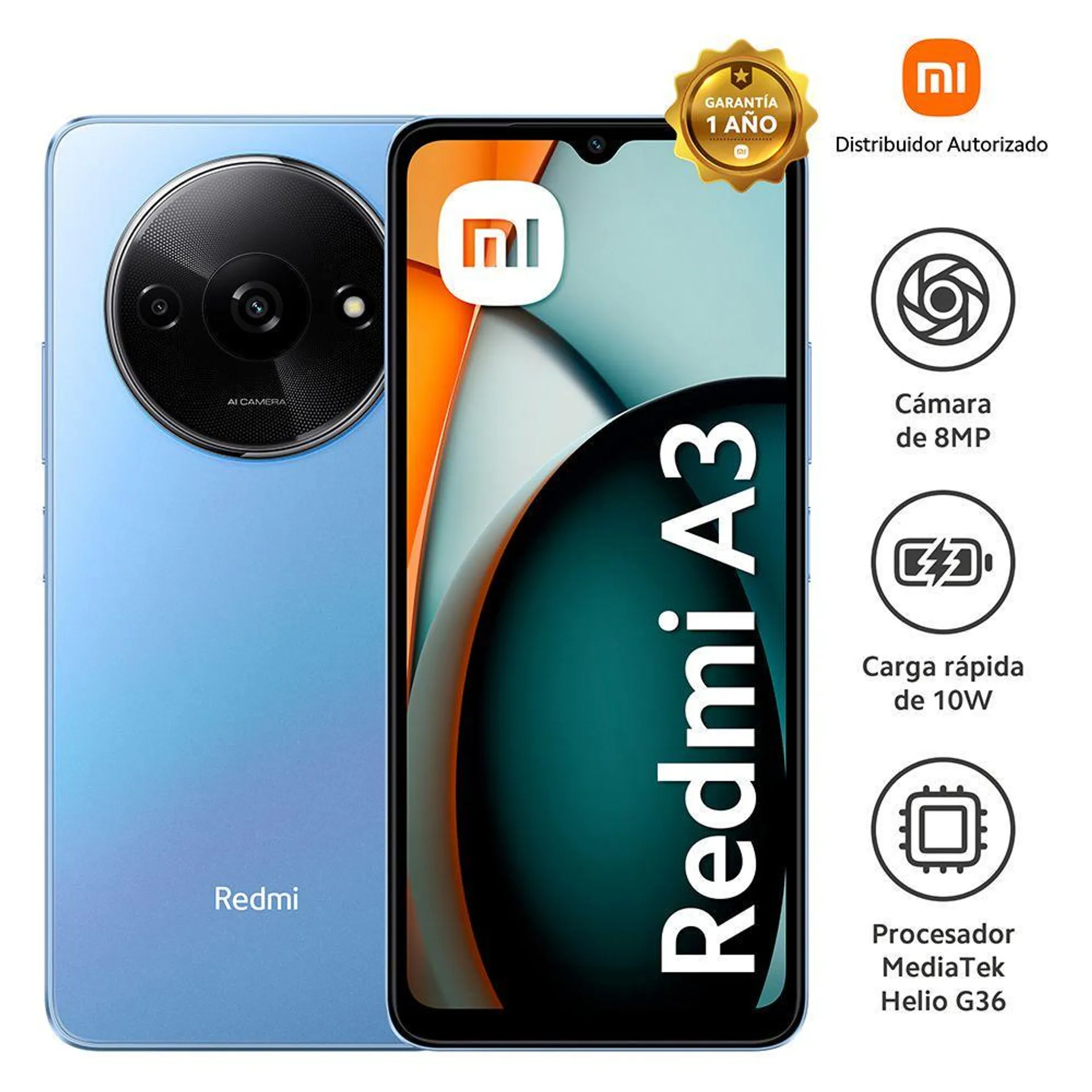 Celular Redmi A3 6.71" 3GB RAM 64GB Star Blue