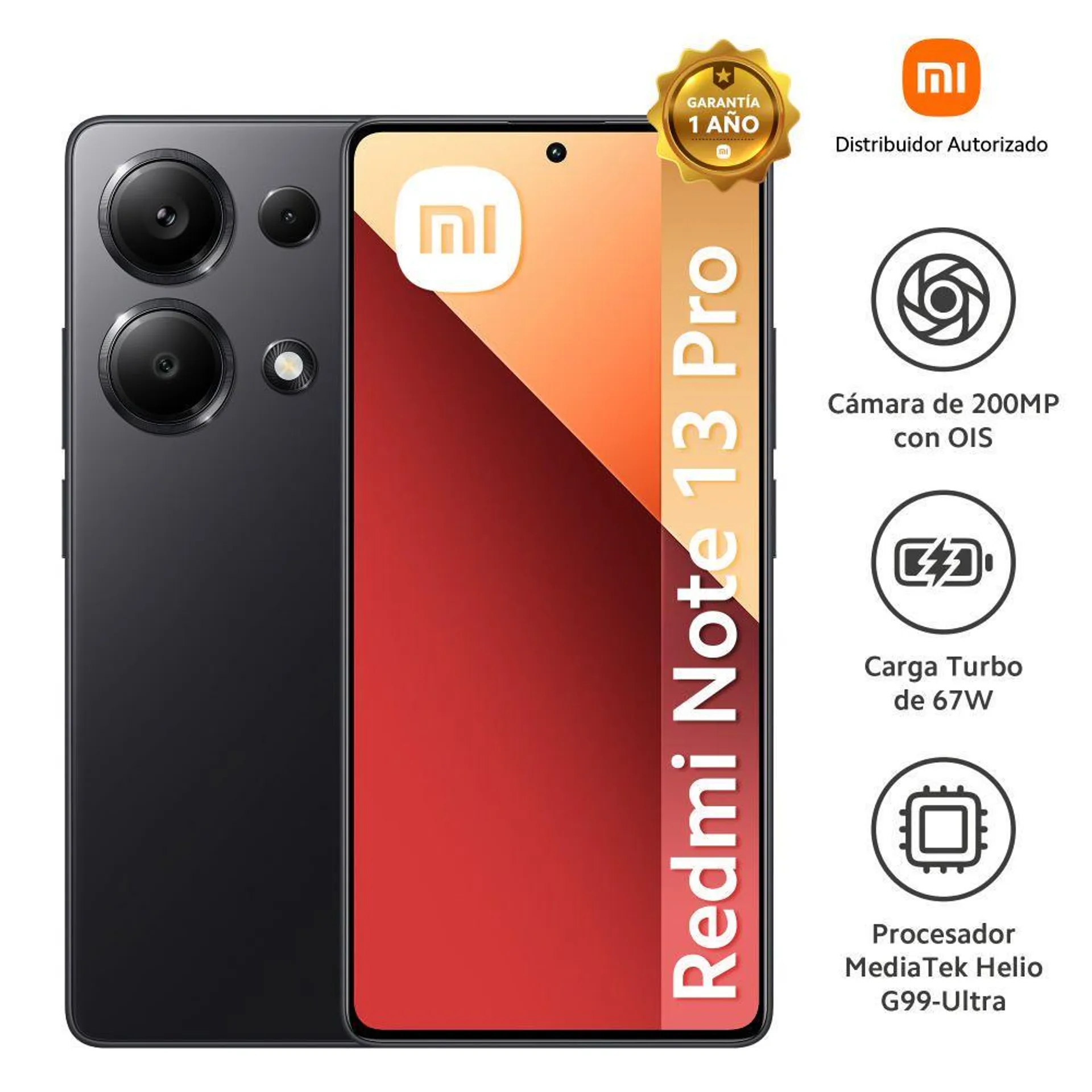 Celular Xiaomi Redmi Note 13 Pro 6.67” 8GB 256GB Midnight Black