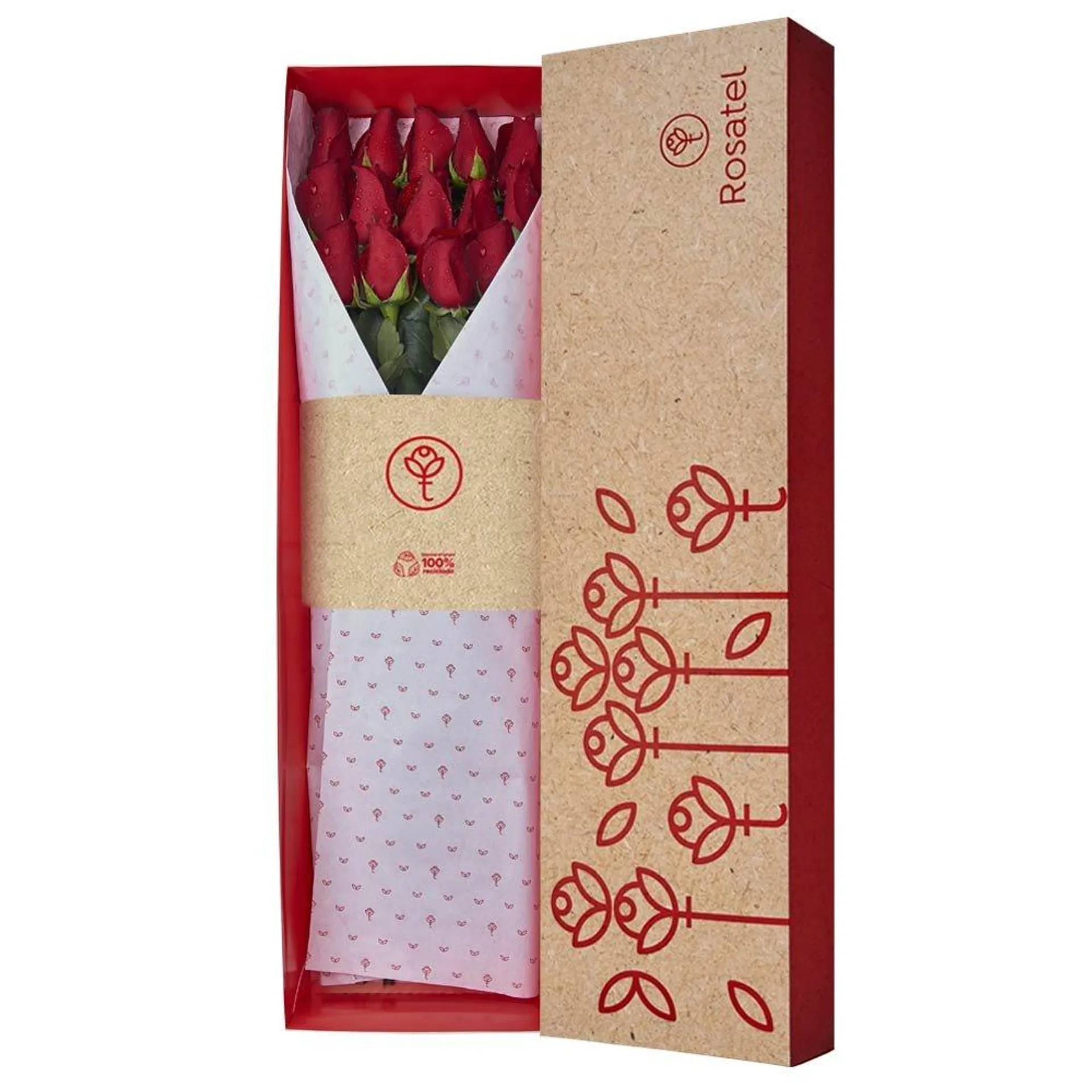 Caja 3R Natural con 15 Rosas