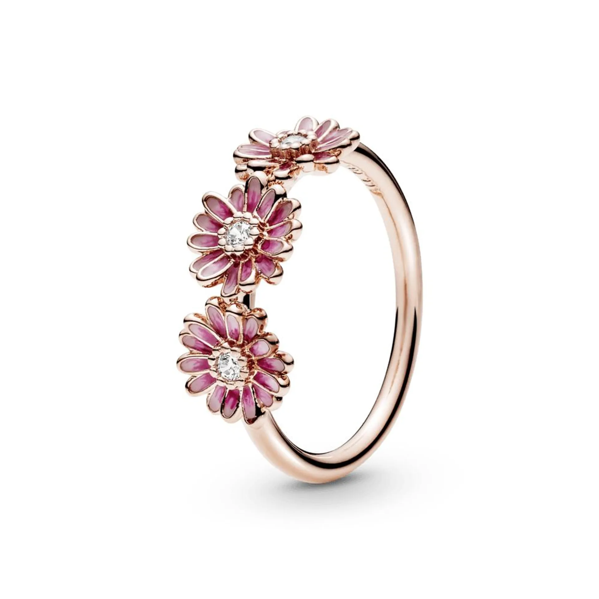 Anillo Trío de Margaritas rosa