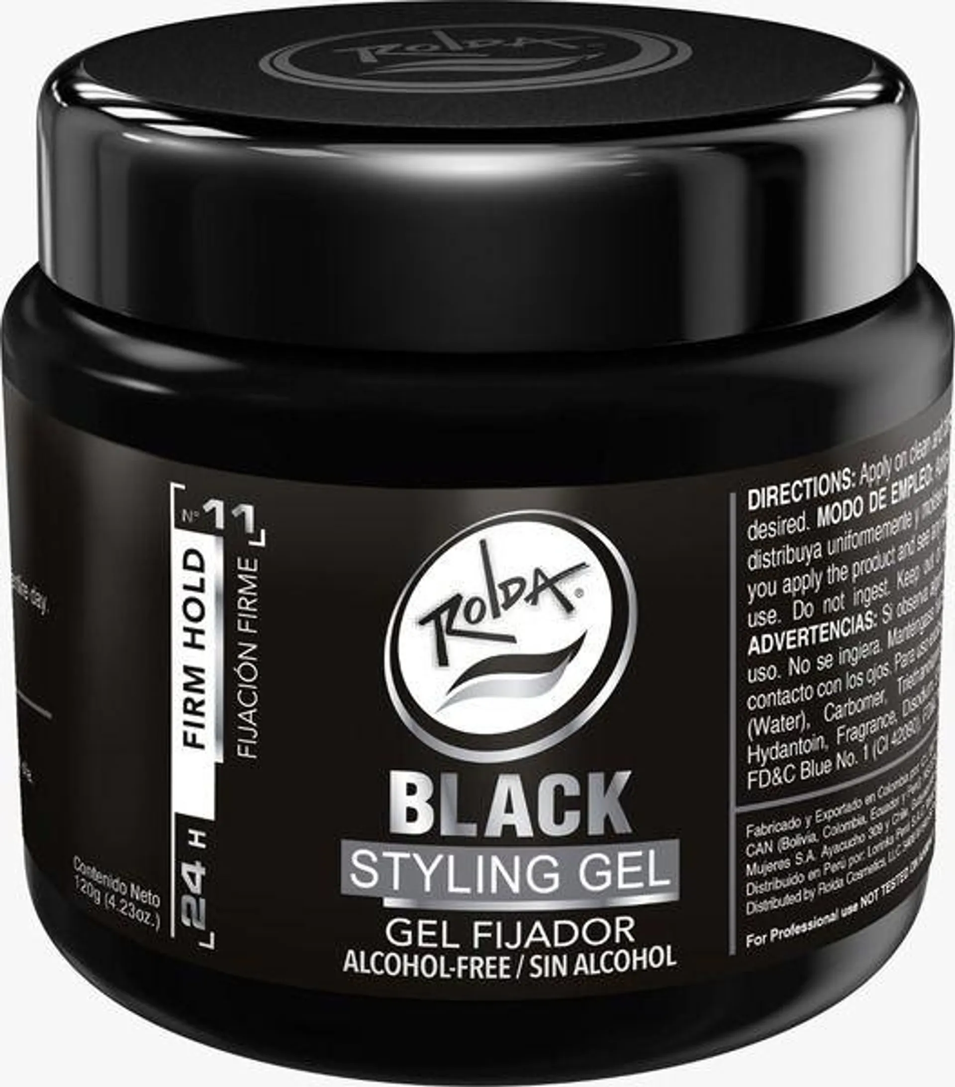 Rolda Gel Fijador Black - Frasco 120 G