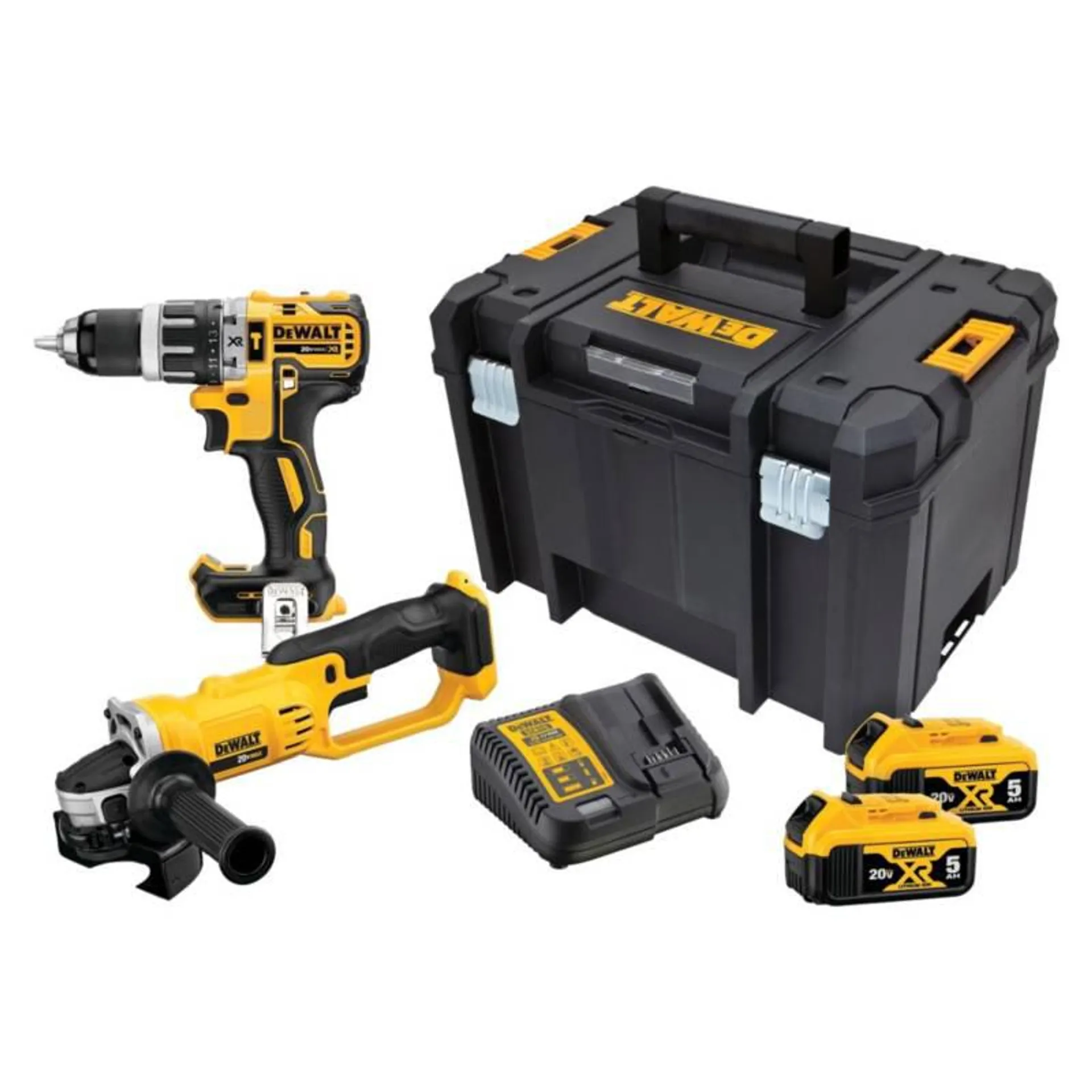 Taladro Percutor 1/2" + Esmeril 4-1/2" Inalámbricos DCK209P2T Dewalt