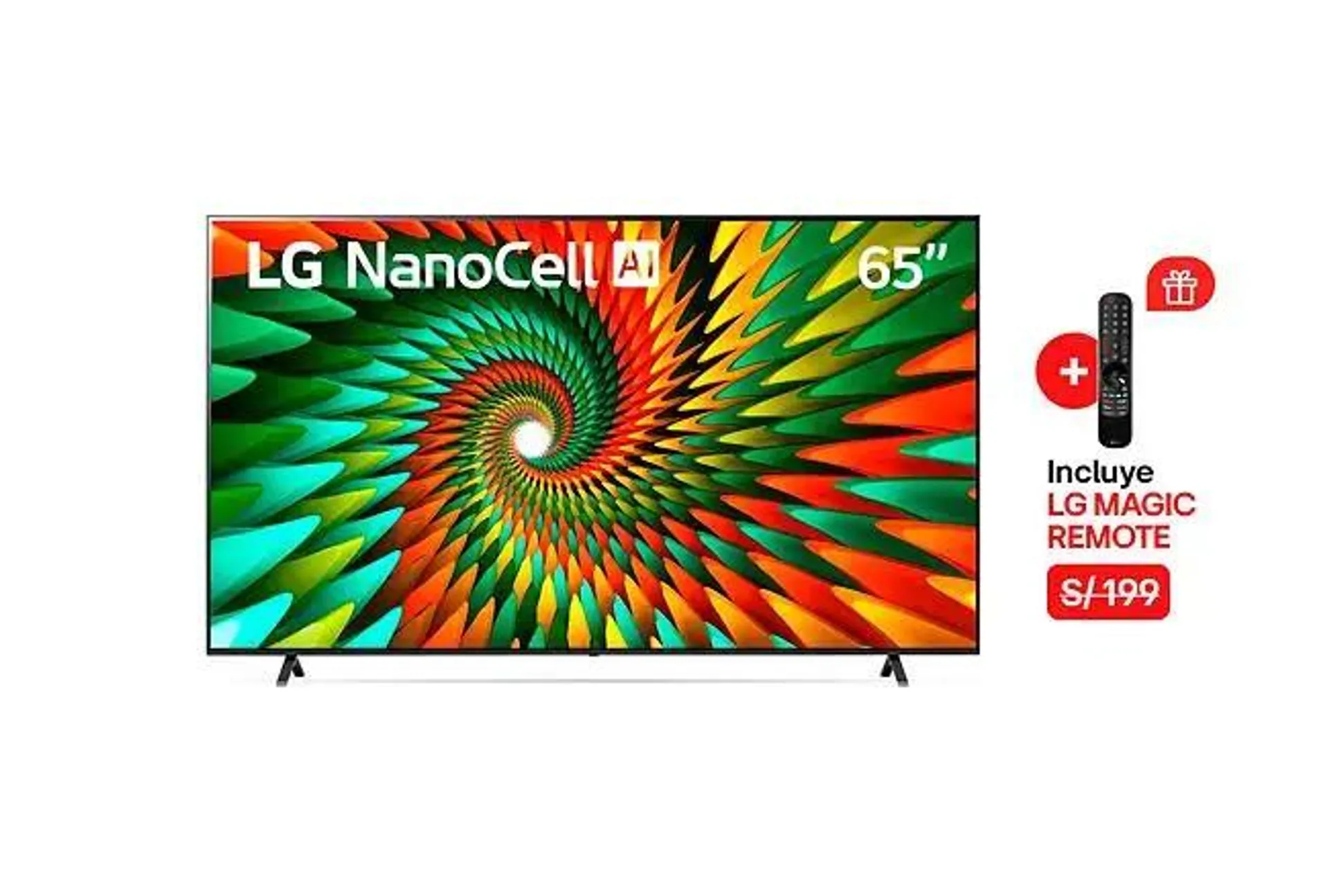 Televisor LG LED NanoCell 4K ThinQ AI Smart 65" 65NANO77SRA