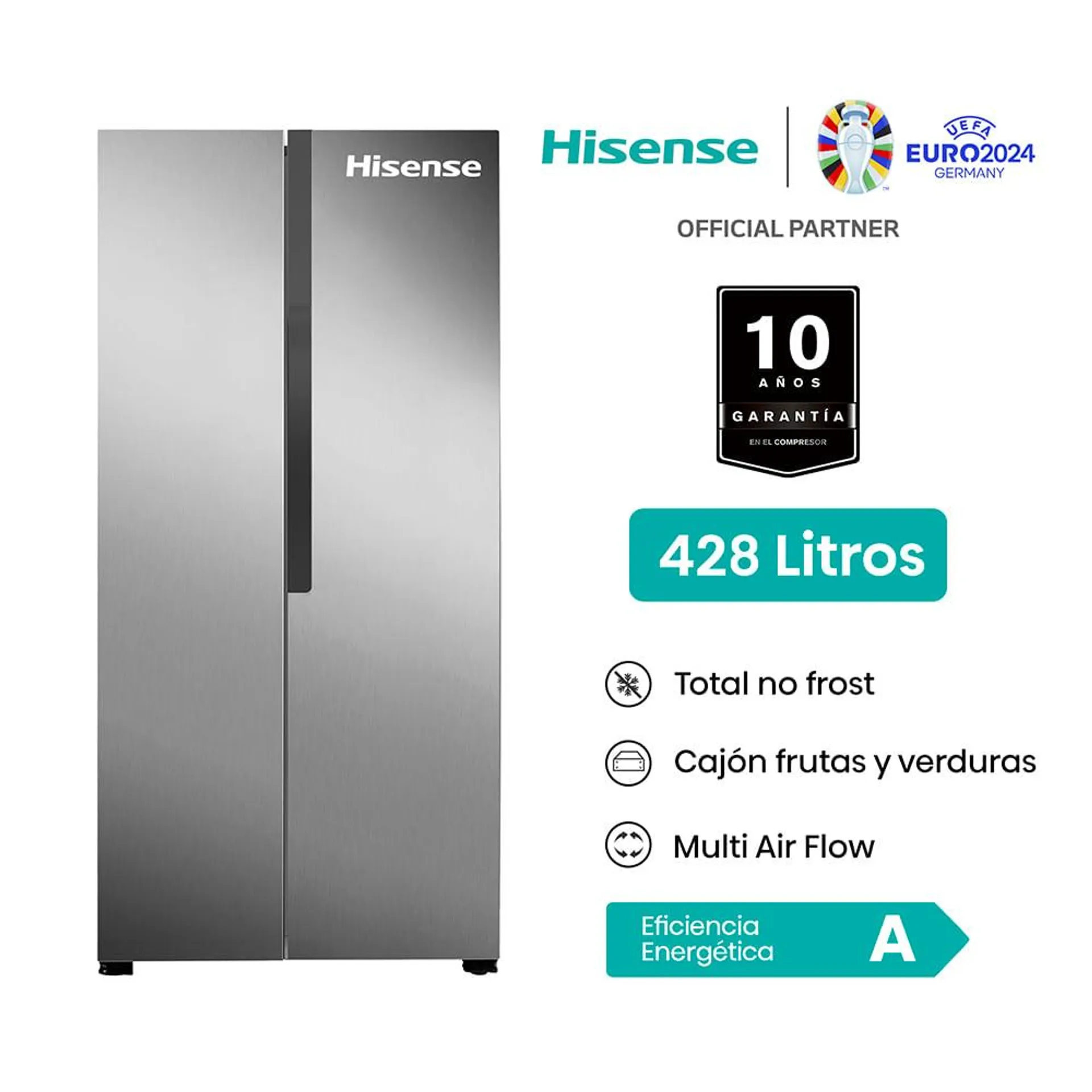 Refrigeradora Hisense SBS 428L RS3P428NEDA