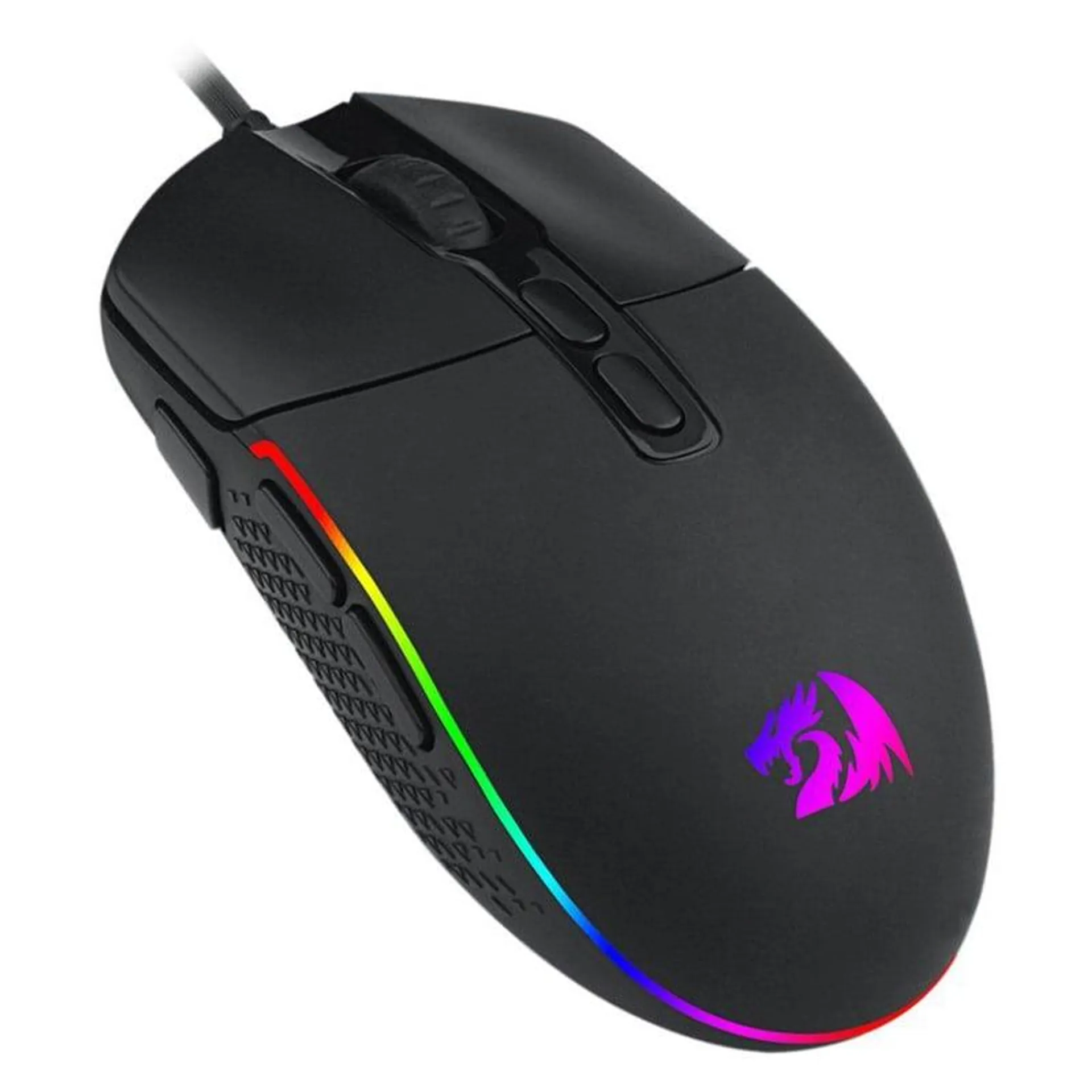 Mouse gamer redragon invader m719 10000 dpi, rgb, 8 botones - negro