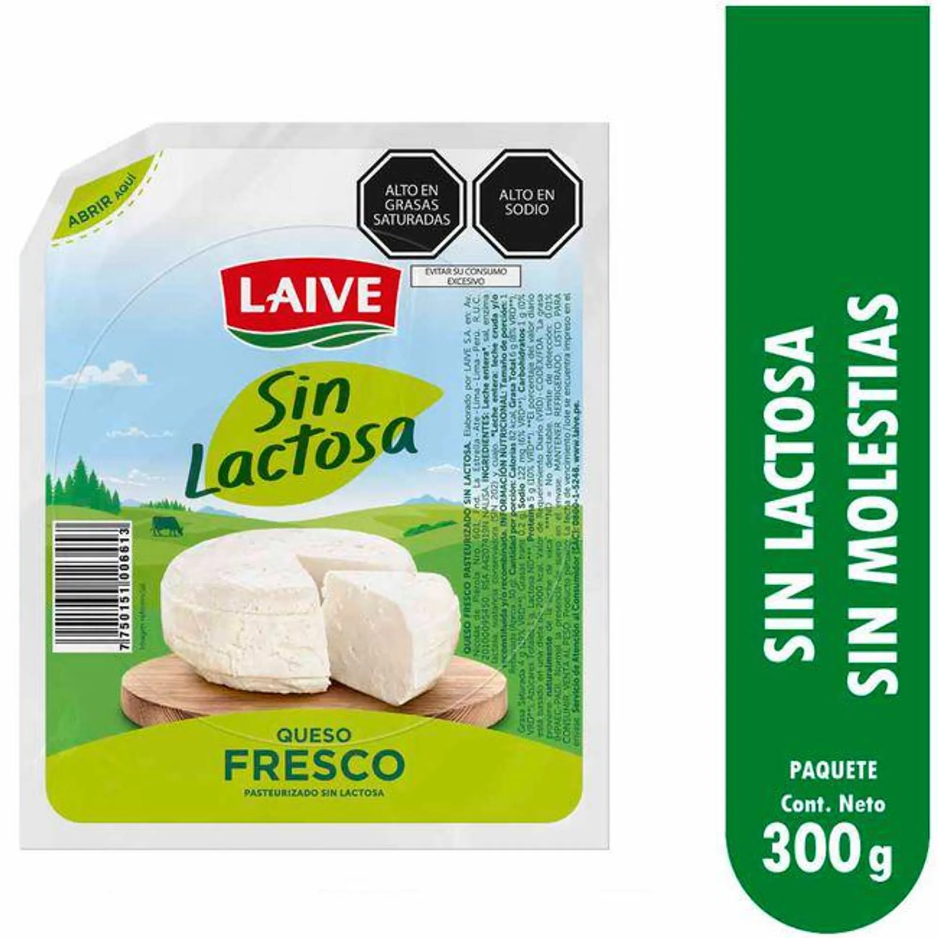 Queso Fresco LAIVE Sin Lactosa Paquete 300g