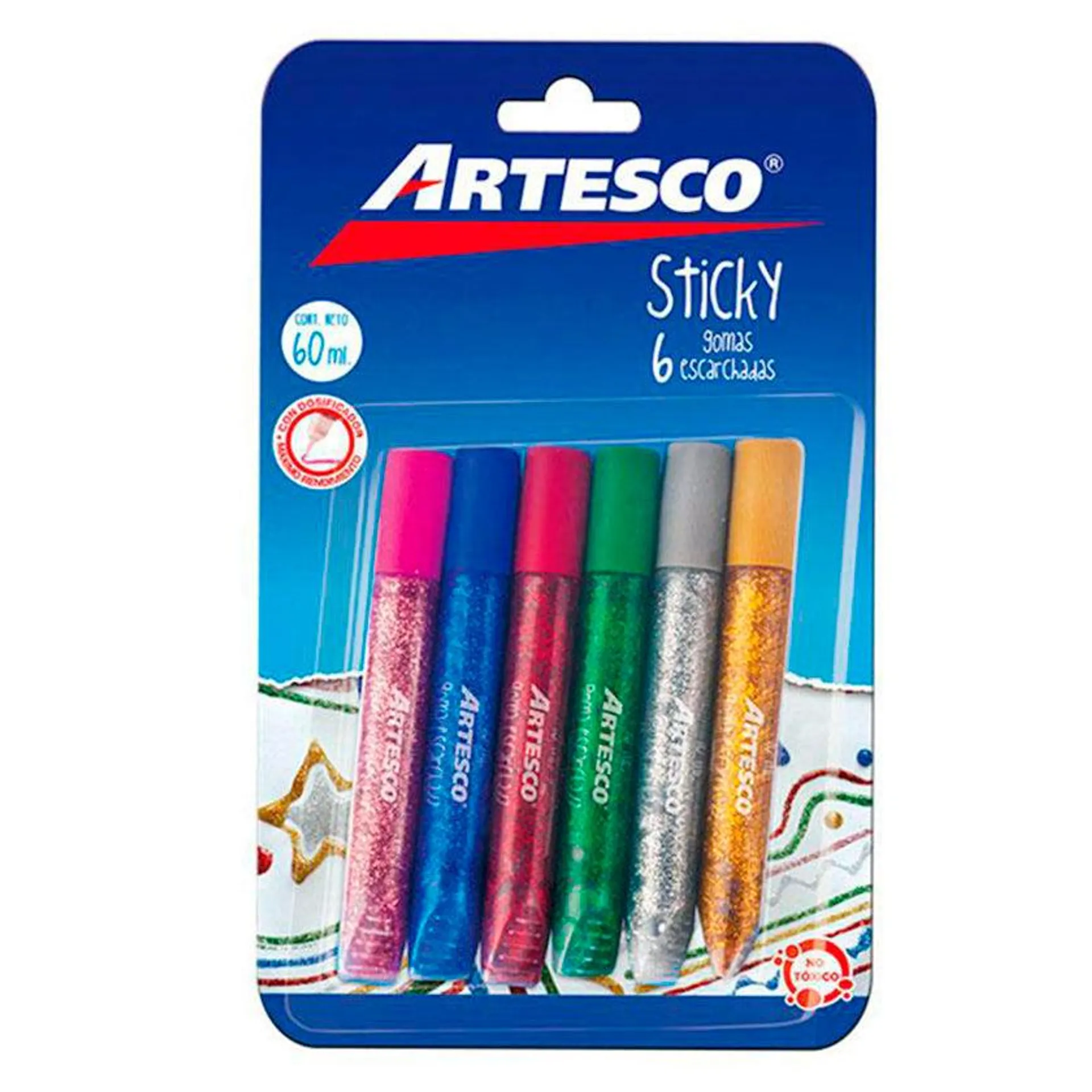 Goma Escarchada Artesco 10ml x6 Colores