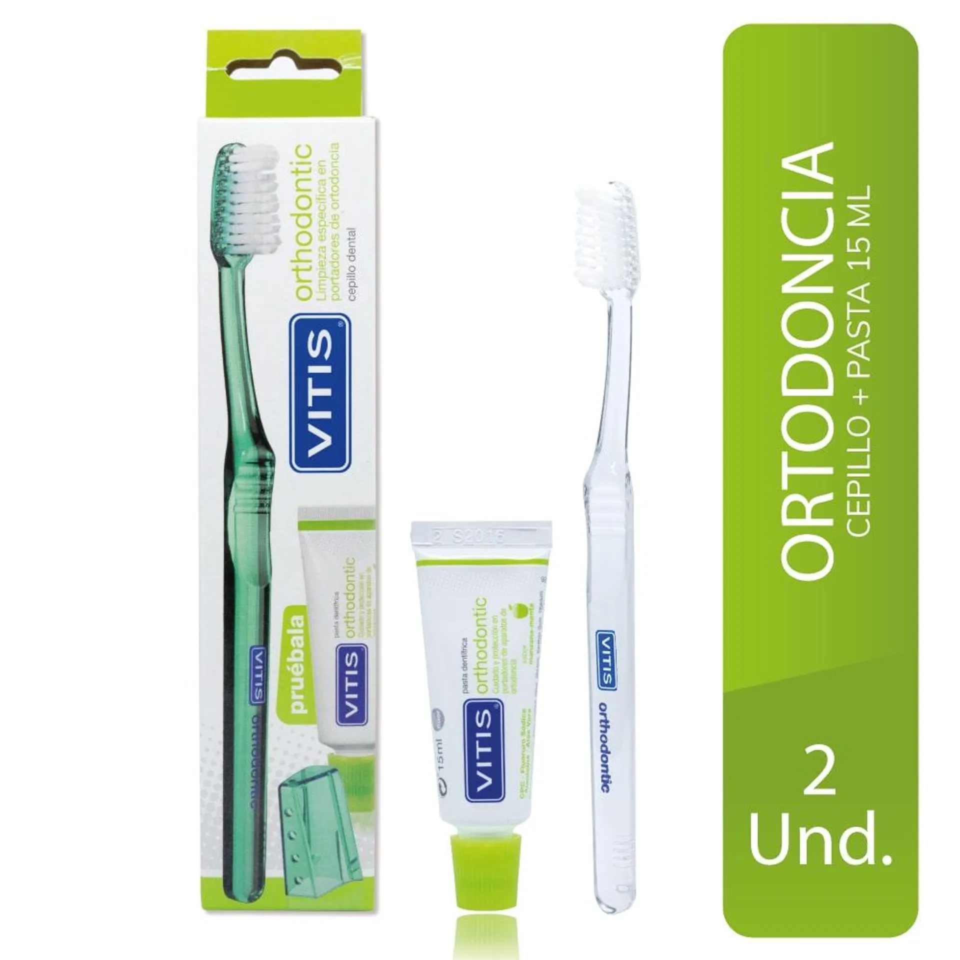 Vitis Orthodontic Set Crema Dental 15 ml + Cepillo Dental Color Aleatorio