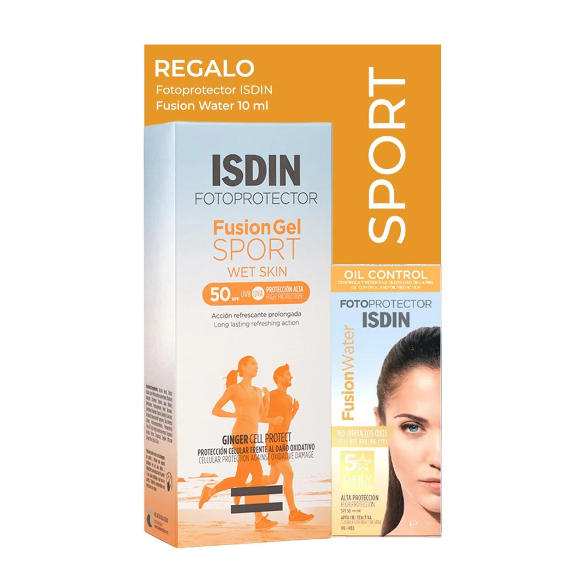 Pack Isdin Fotoprotector Fusion Gel Sport (100ml) + Fusion Water Mini (10ml)