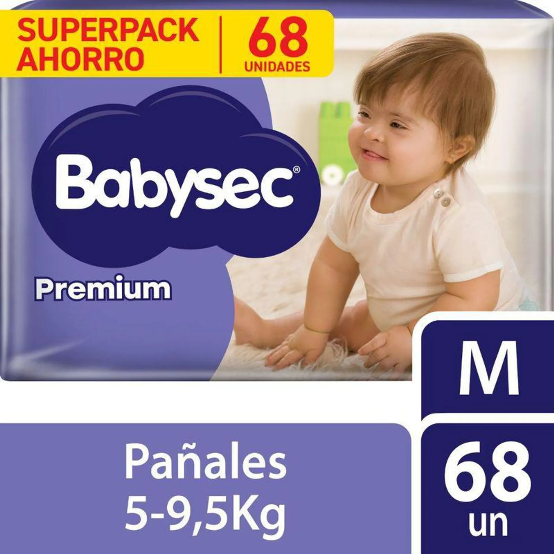 Pañales para Bebé Babysec Premium Talla M 68un