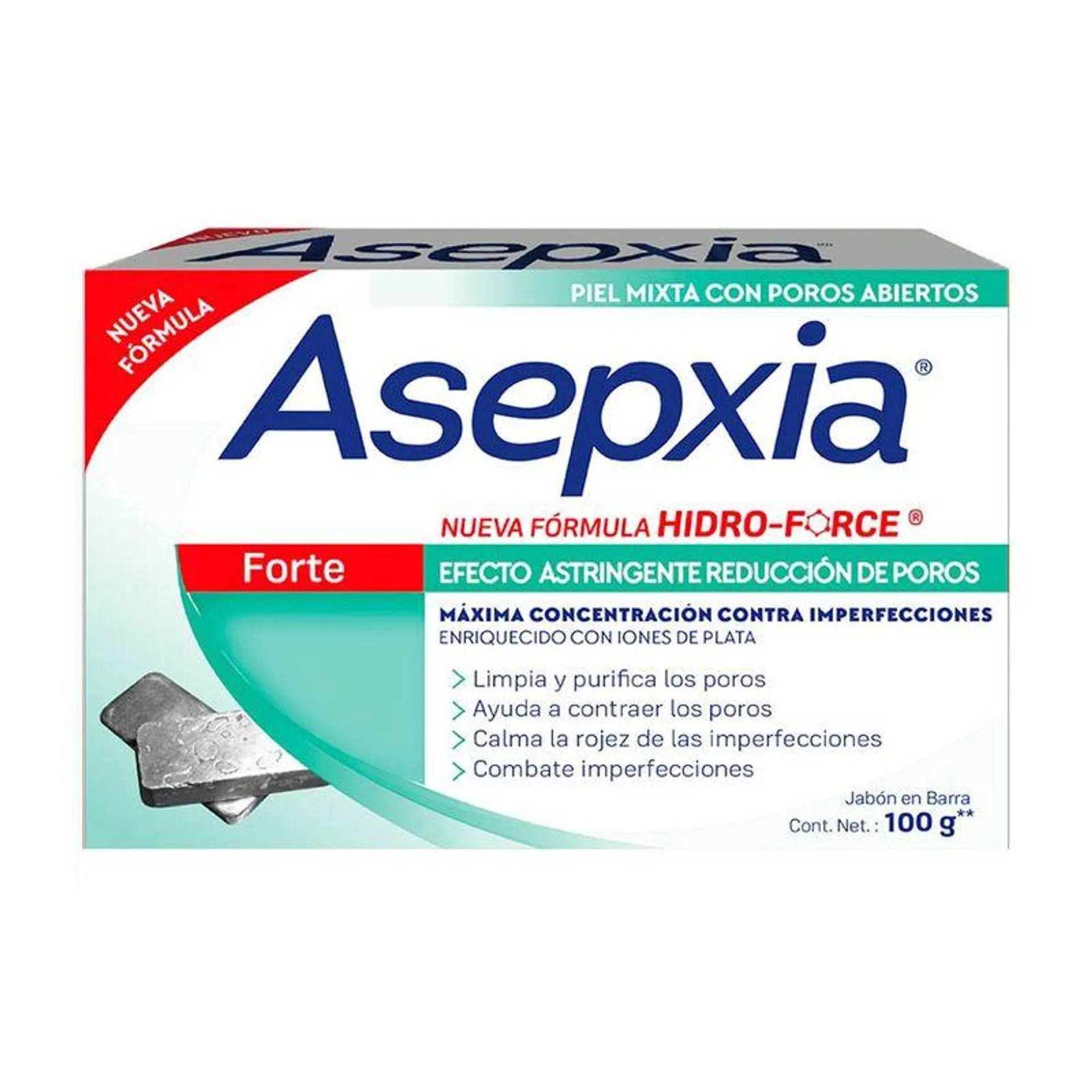 Asepxia Forte Efecto Astringente Jabón en Barra - Barra 100 g