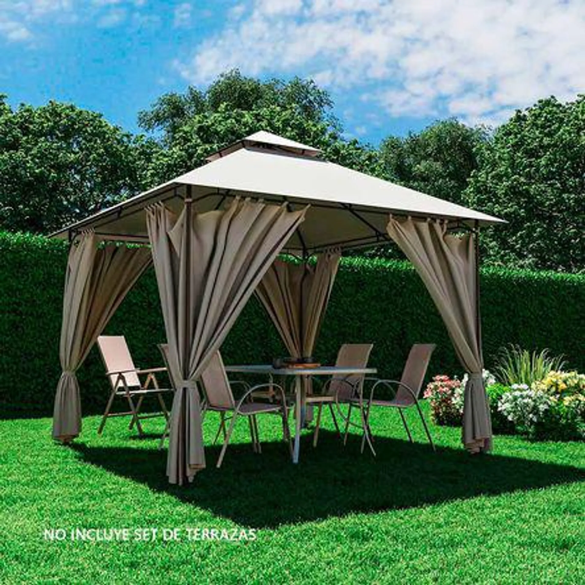 Pérgola Gazebo Oxis 300x300 cm Taupe