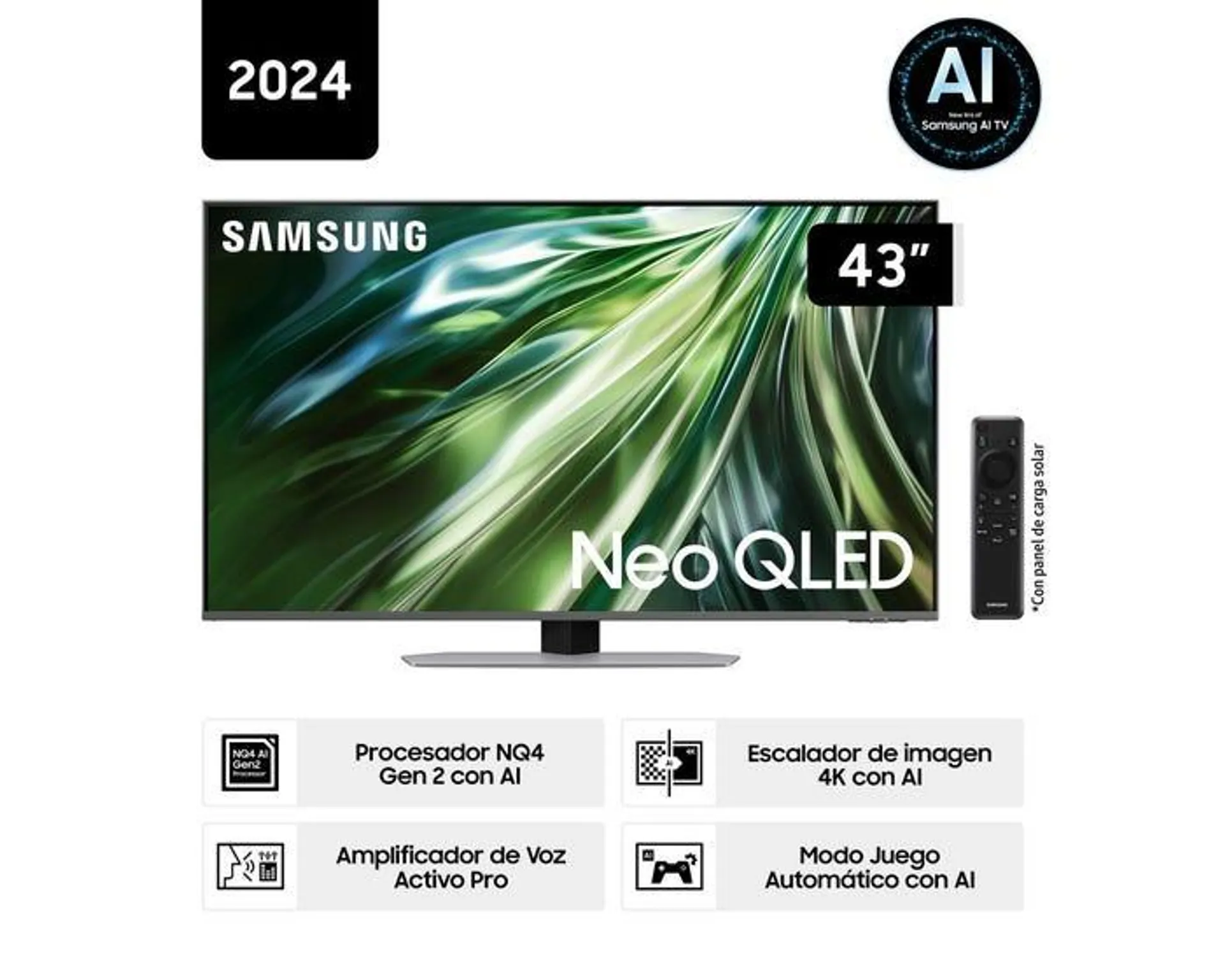 Televisor Samsung Smart TV 43" LED 4K NeoQLED QN43QN90DAGXPE