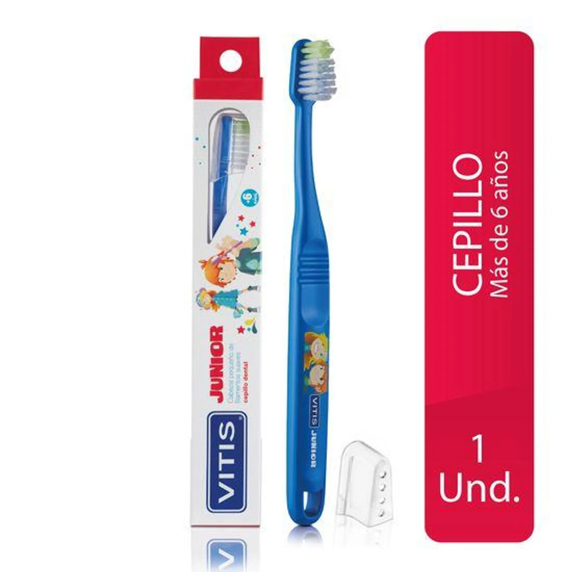 Cepillo Dental Vitis Junior 6 a 12 Años - Unidad 1 UN