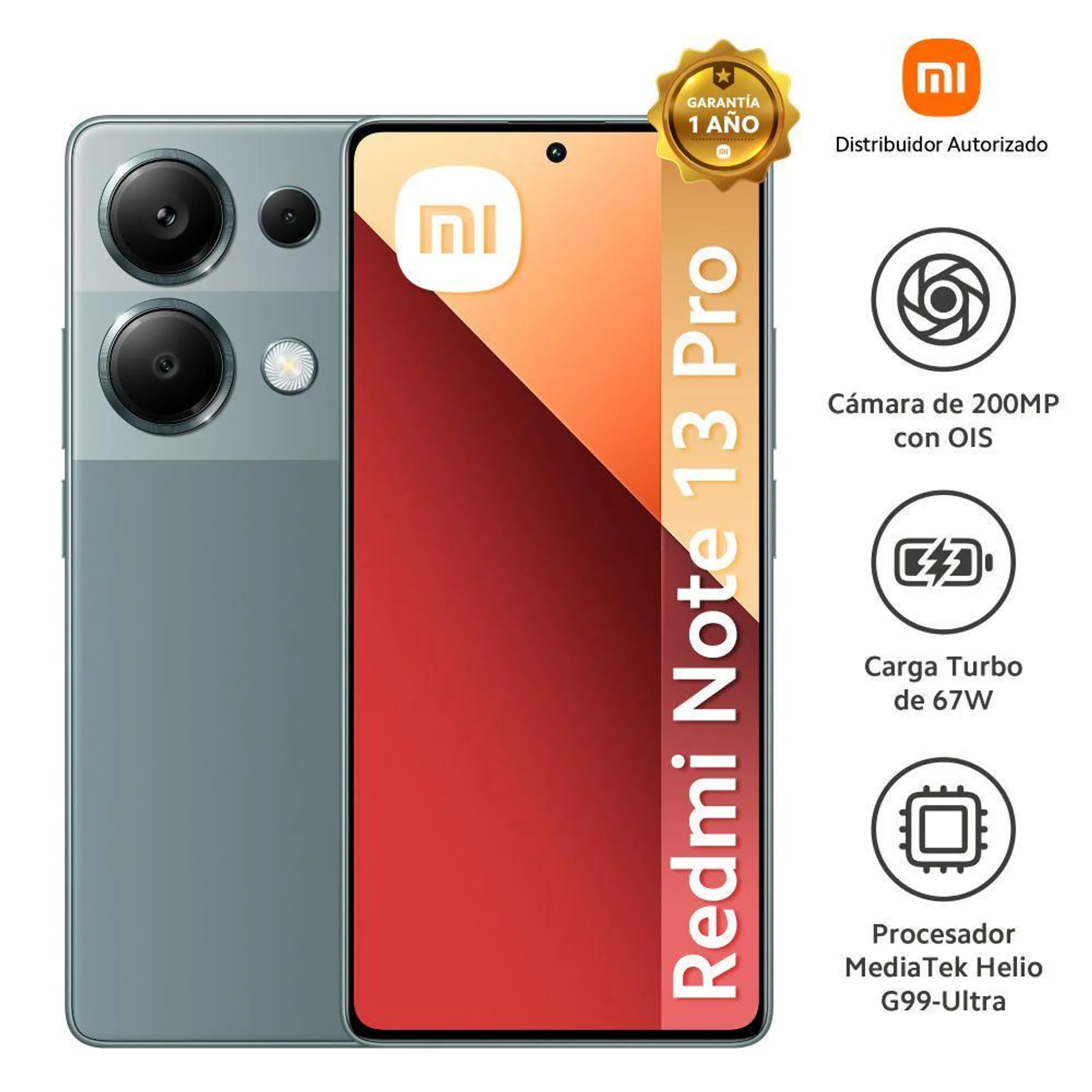 Celular Xiaomi Redmi Note 13 Pro 6.67” 8GB 256GB Forest Green