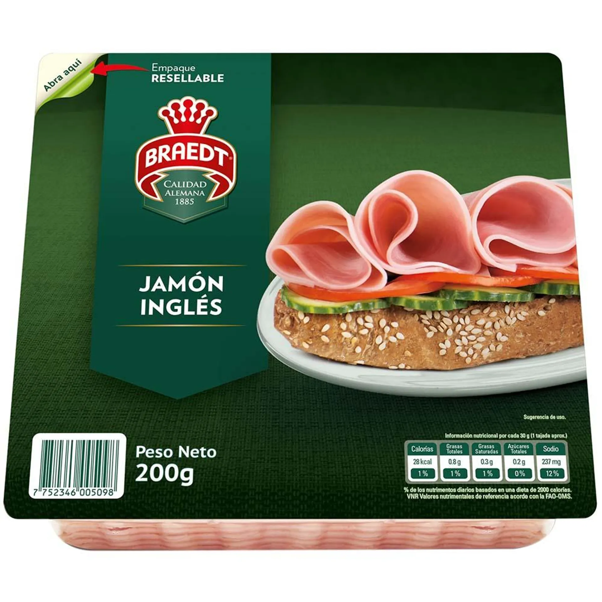 Jamón Inglés BRAEDT Paquete 200g