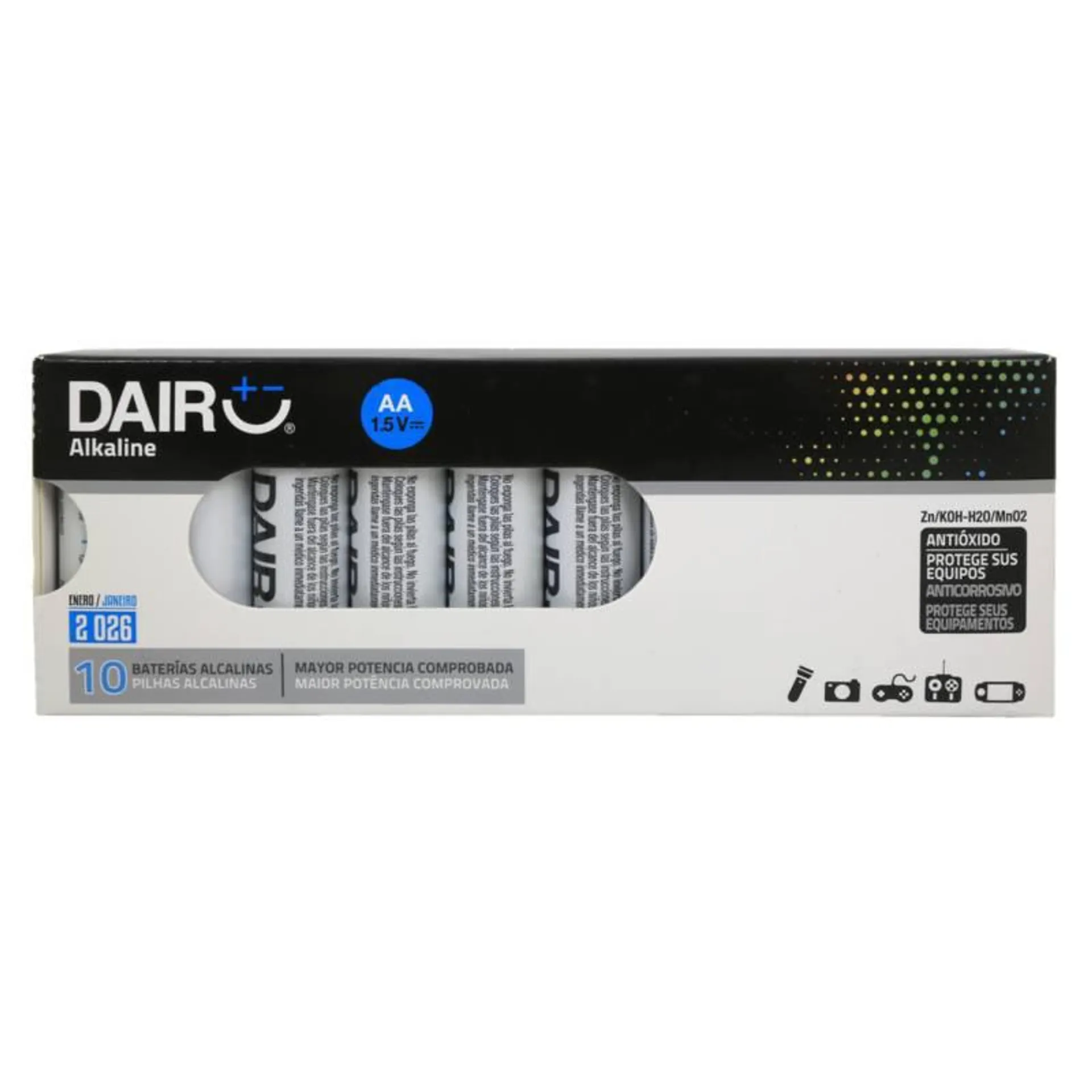 Pack de 10 Pilas Alcalinas Dairu AA 1.5V