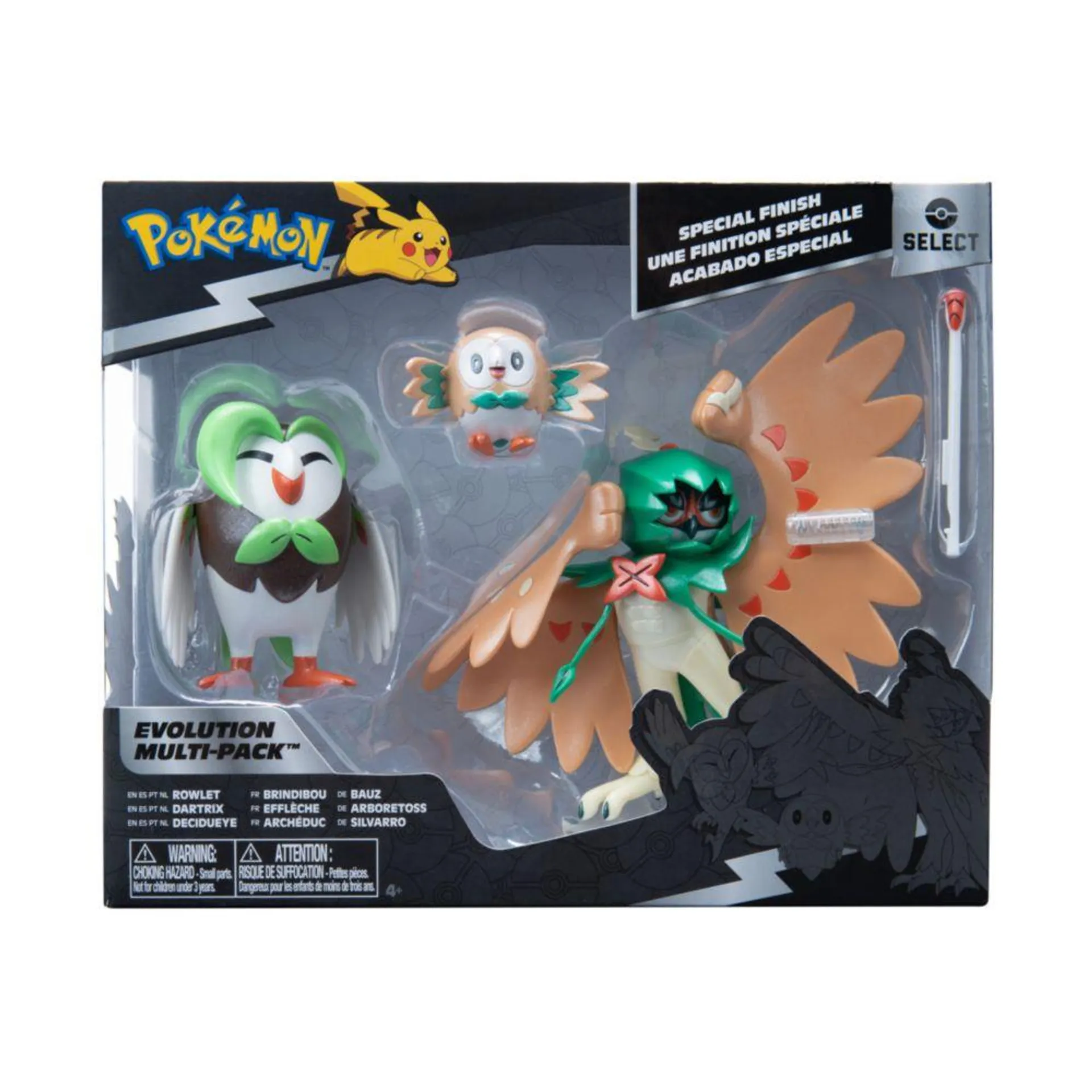 Figura Pack X3 Pokemon Evolucion Rowlet