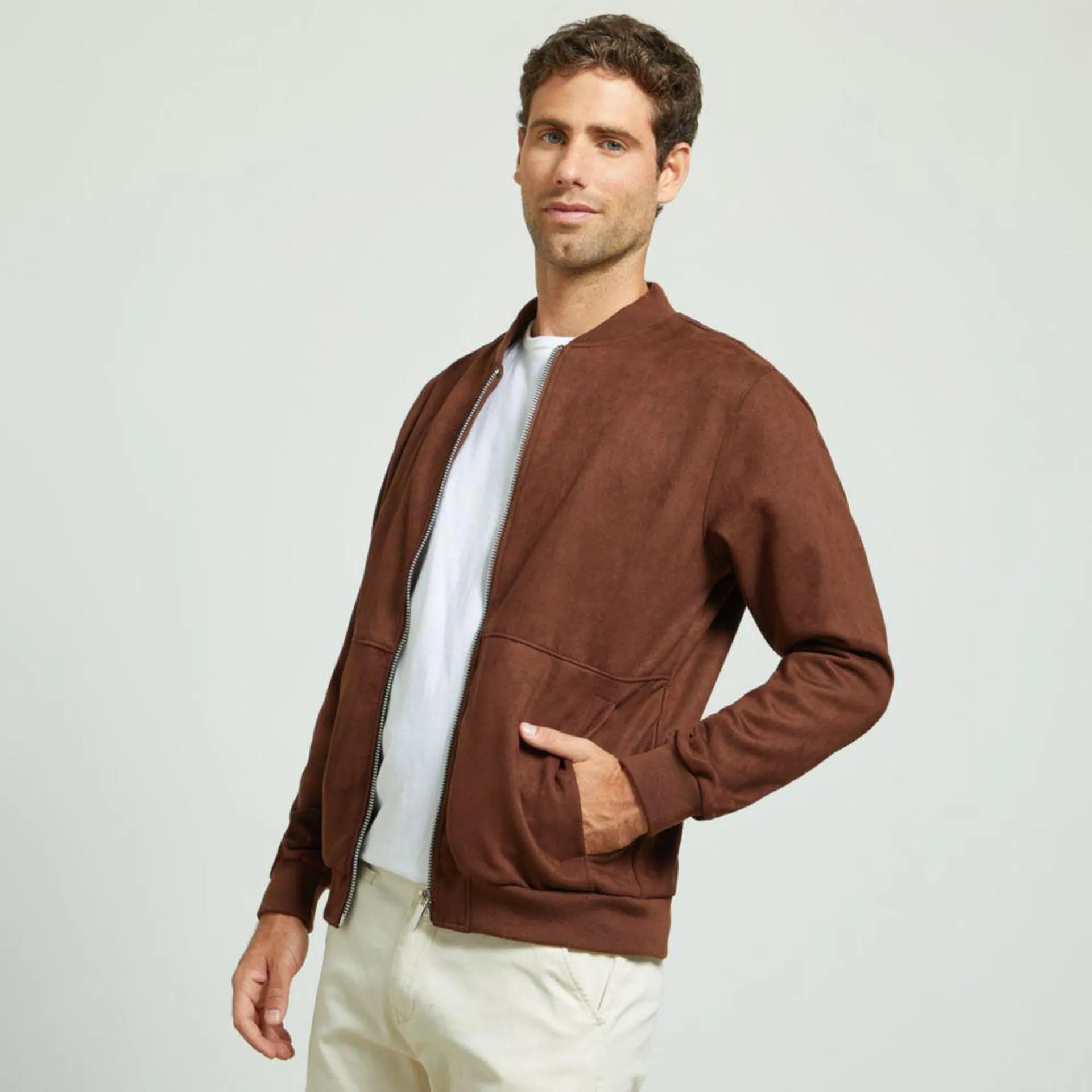 Casaca Malabar Suede Bomber Hombre