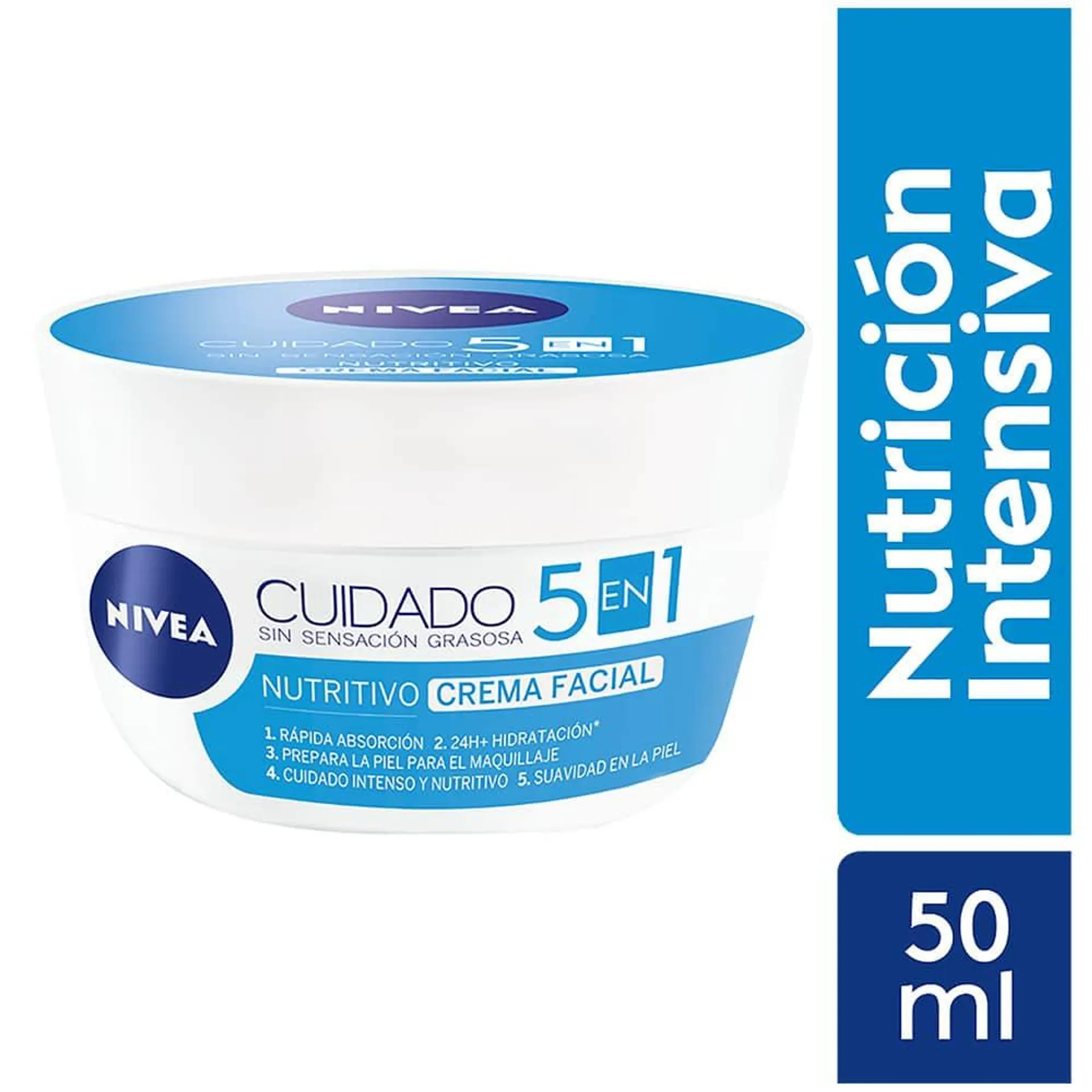 Nivea 5 en 1 Cuidado Nutritivo Crema Facial x 50 ml