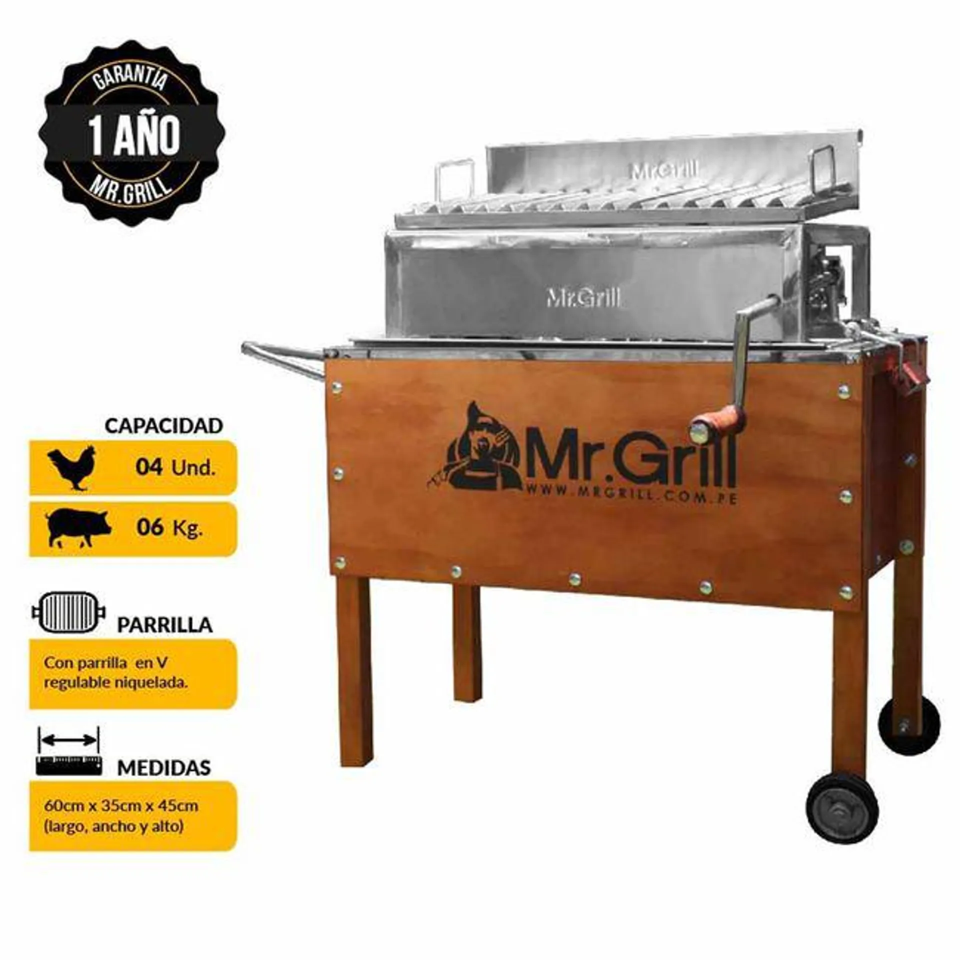 Caja China MR. GRILL Mediana Junior con Parrilla Regular