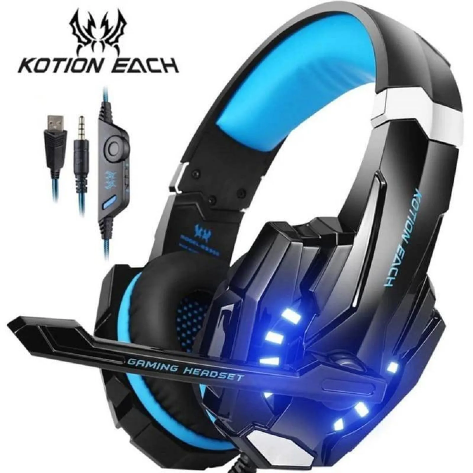 Audifono Gamer con luz Led Microfono G9000 Kotion Each