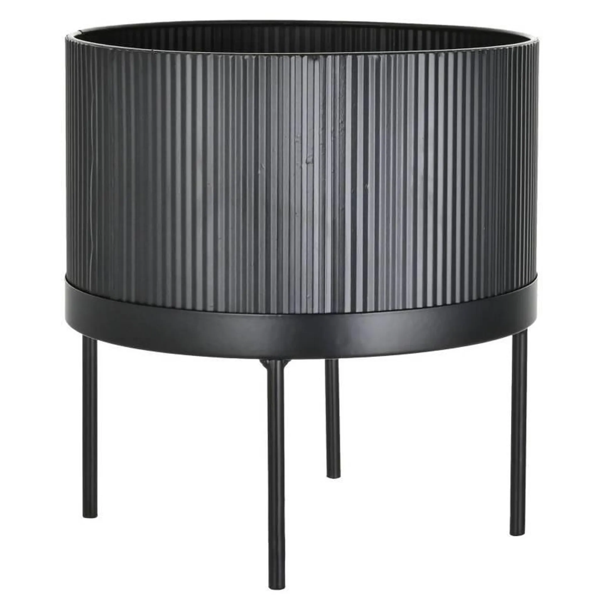Portavela Decorativa Metal Negro 9x22cm
