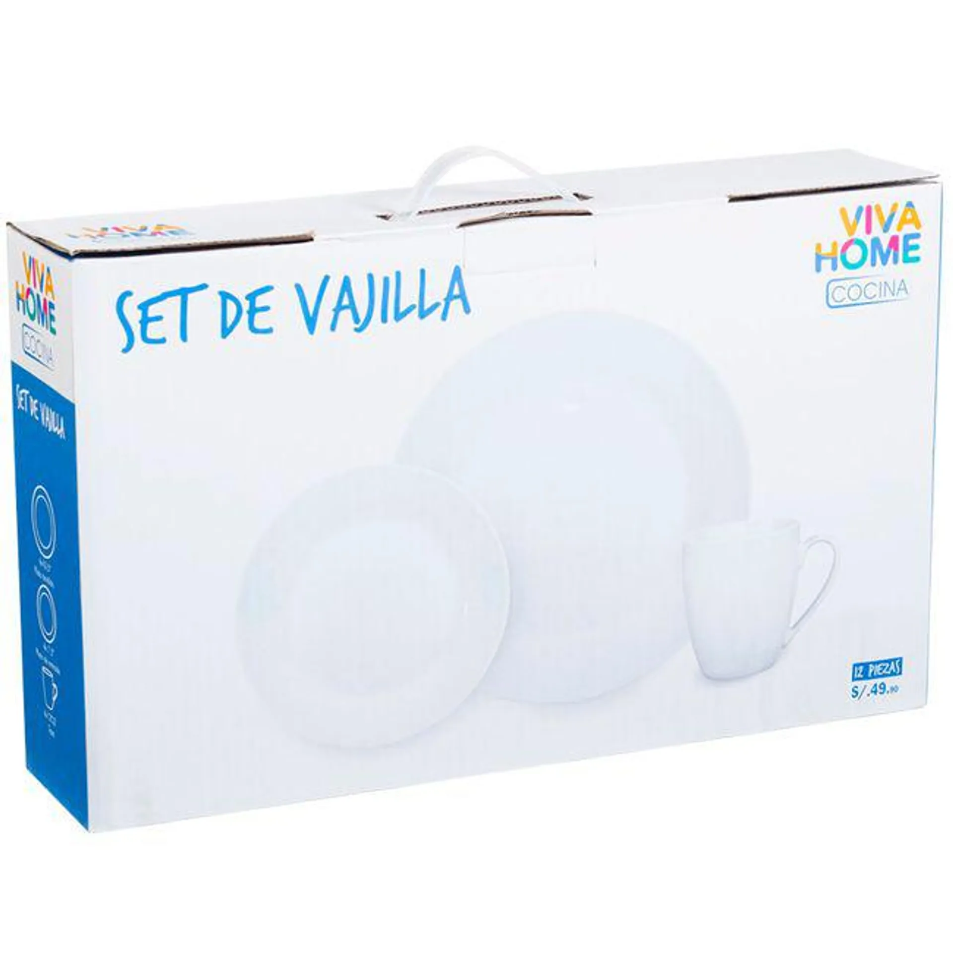 Set de Vajilla VIVA HOME Blanco 12pzas