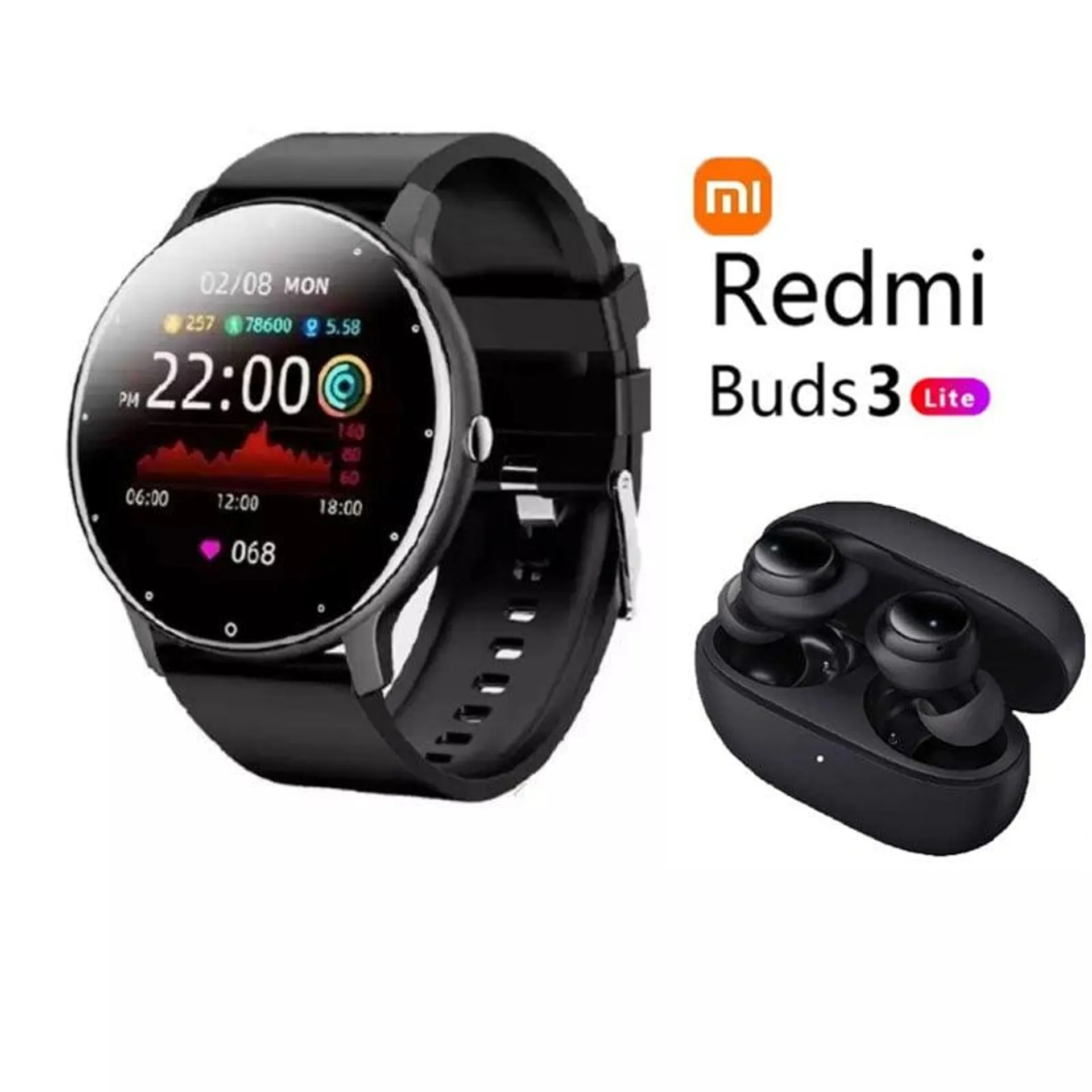 Auriculares bluetooth xiaomi redmi buds 3lite y reloj inteligente ZL02