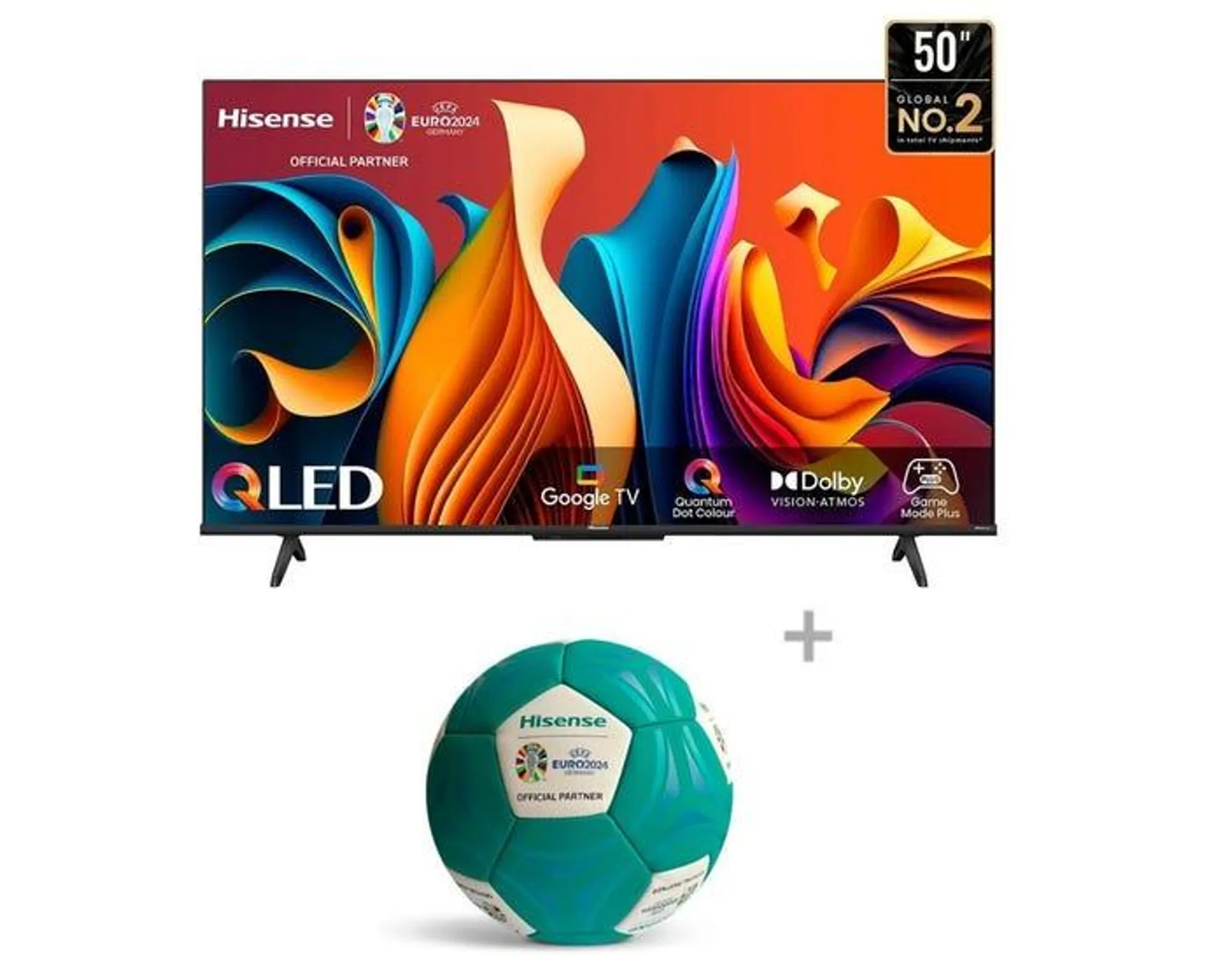 Televisor Hisense Smart TV 50" QLED 4K UHD 50Q6N + PELOTA HISENSE - EURO 2024