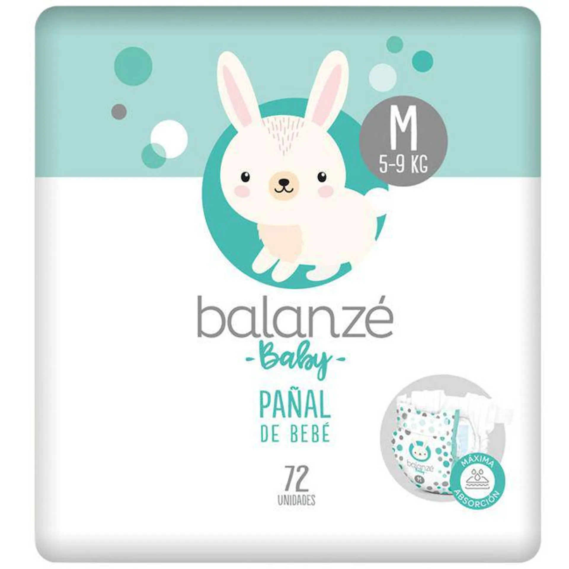 Pañal para Bebé BALANZÉ BABY Talla M Paquete 72un