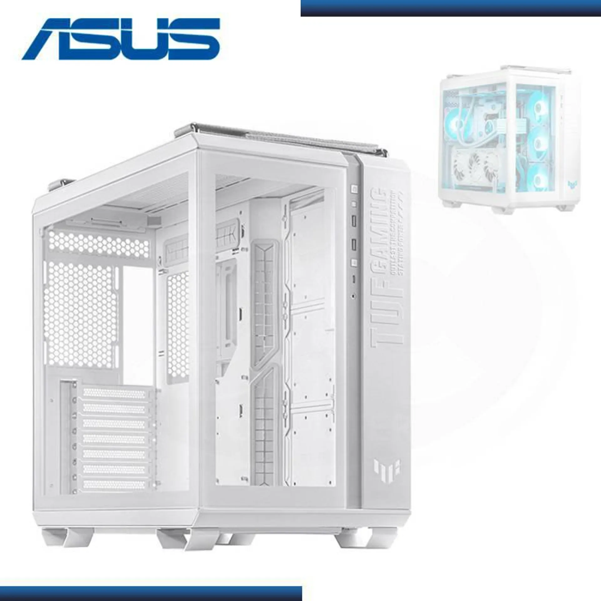Case Asus Tuf Gt502 Midtower Atx Acero Usb-c/a 3.2 3filtros white