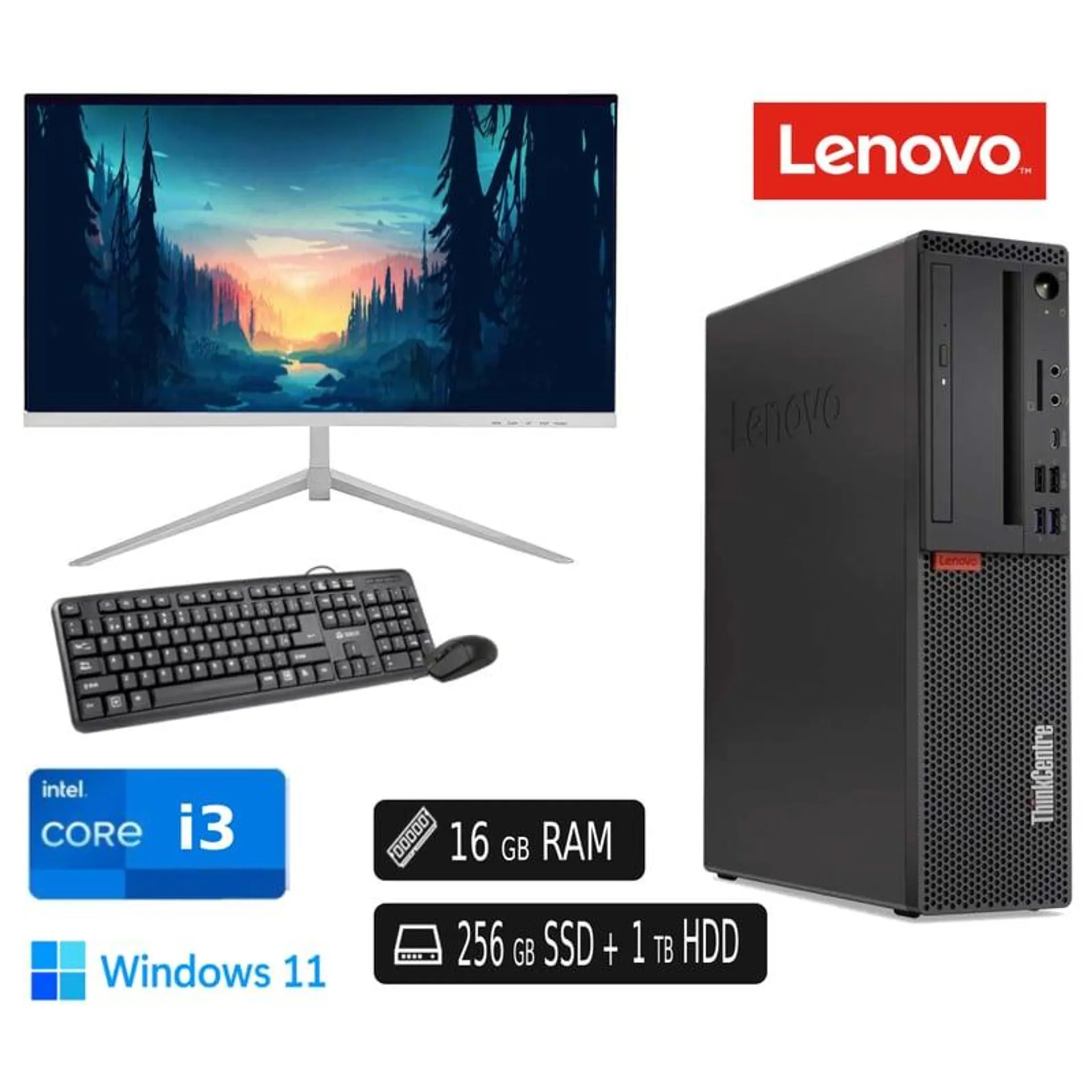 CPU Lenovo M920S 8va 16GB Ram 256GB SSD 1TB HDD Reacondicion+Led nueva 22