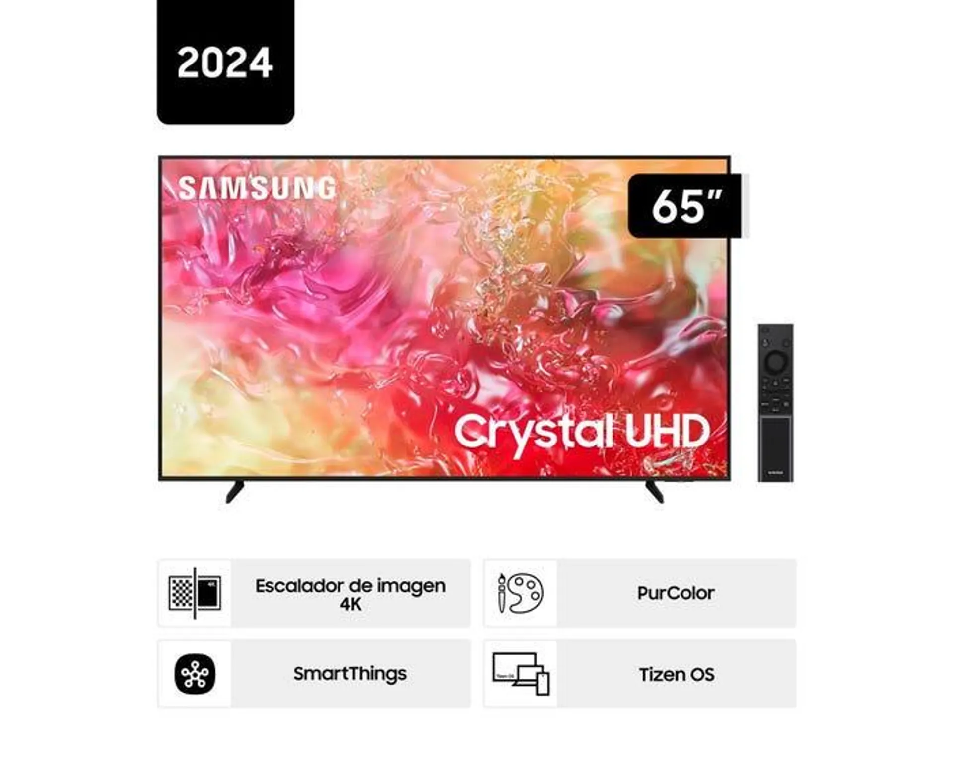 Televisor Samsung Smart TV 65" Crystal UHD 4K UN65DU7000GXPE