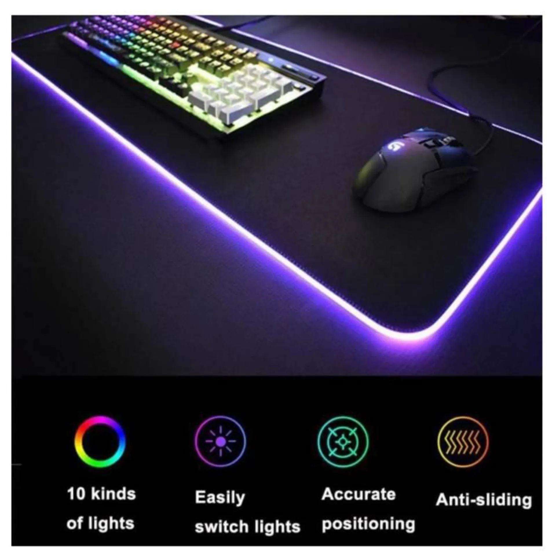 Mouse Pad RGB Gamer Calidad Premium 80cm x 30cm x 04mm