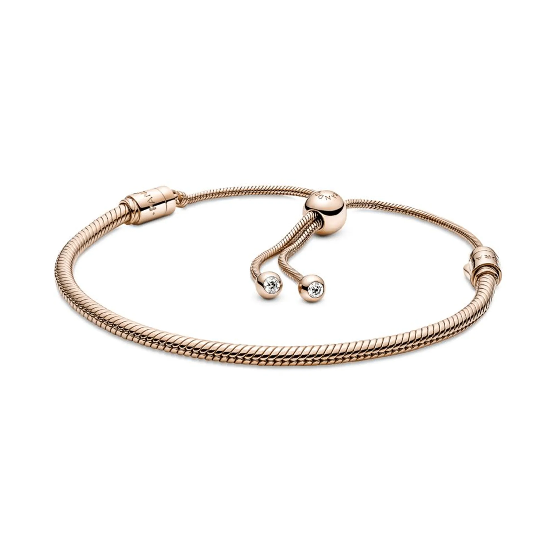 Brazalete Deslizante Diseño Cadena de Serpiente en Oro Rosa 14k