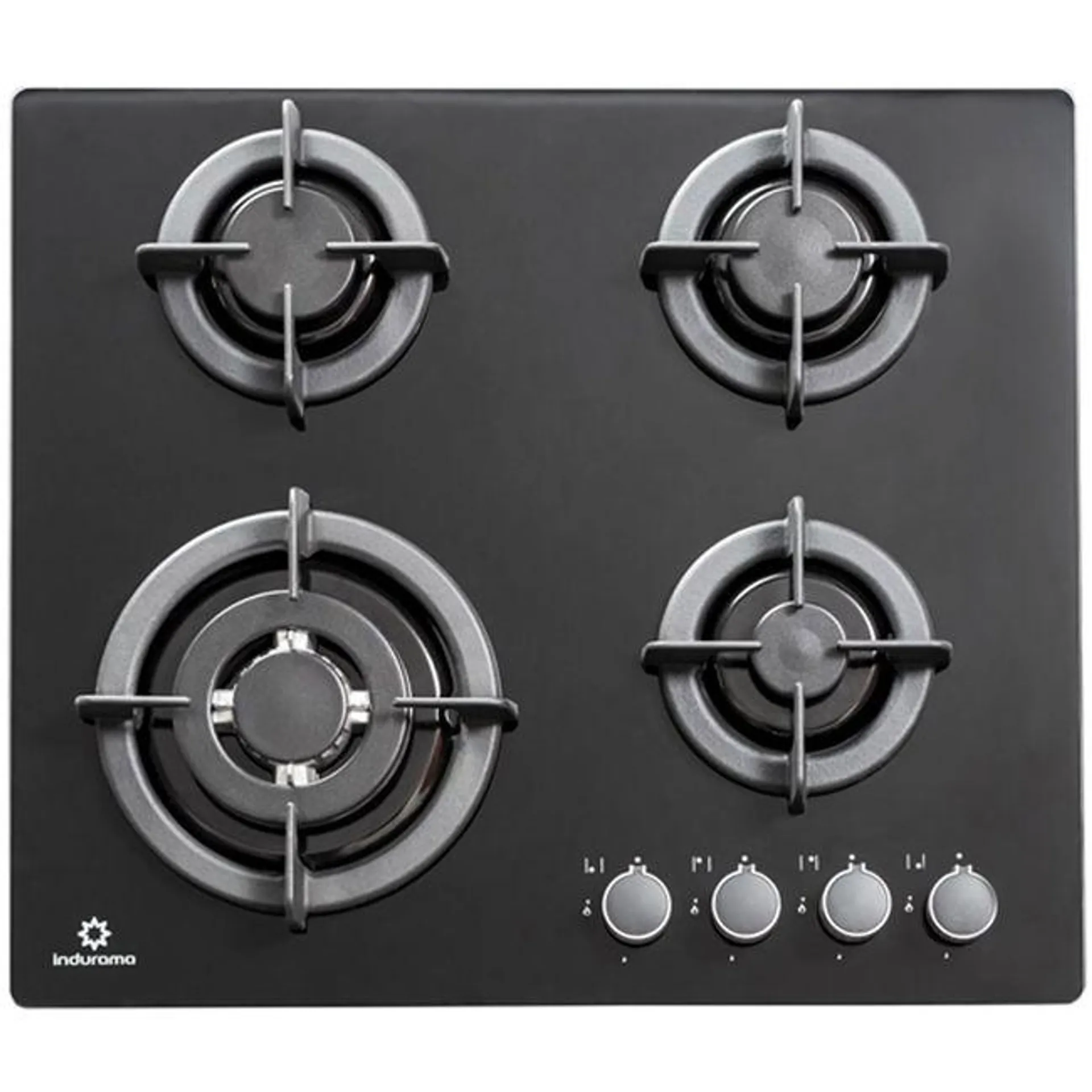 Cocina a Gas Empotrada INDURAMA EGI-604VDEG 4 Hornillas Negro